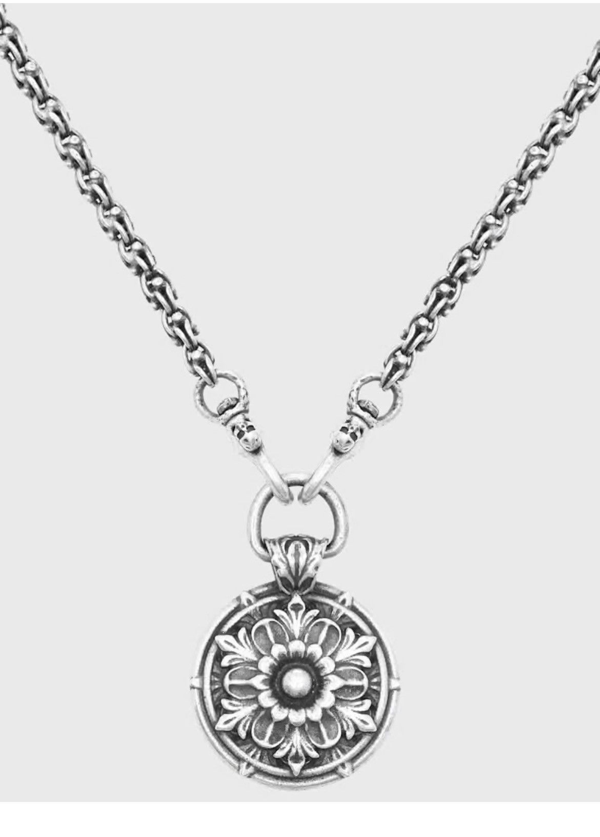 John Varvatos Sterling Silver Floral Pendant Necklace. Size ONE SIZE - 1 Thumbnail