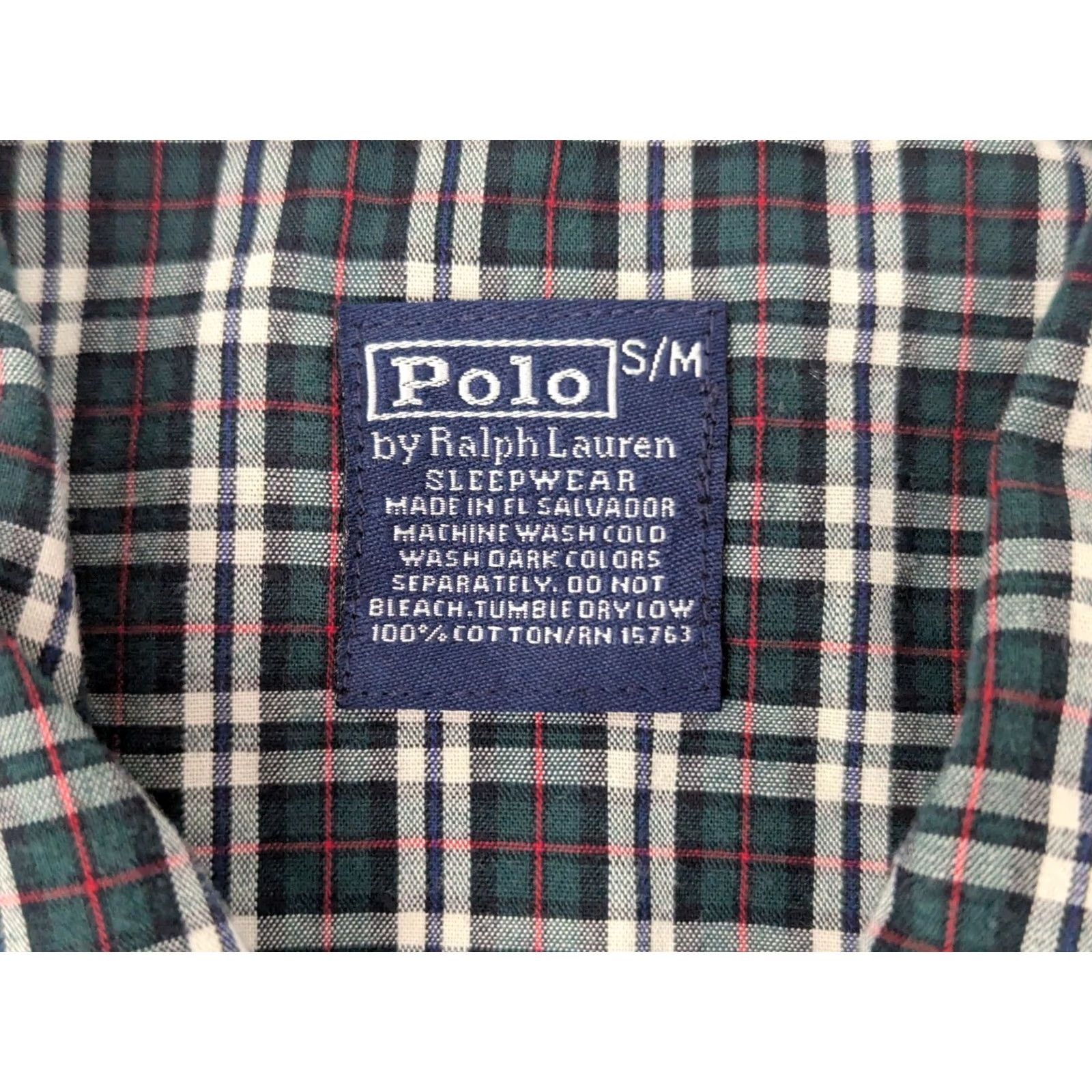 Polo Ralph Lauren VINTAGE Polo Ralph Lauren Shirt Mens S Green Plaid Check Lightweight Cotton Button Full Button Closure Sleepwear Size US S / EU 44-46 / 1 - 3 Thumbnail