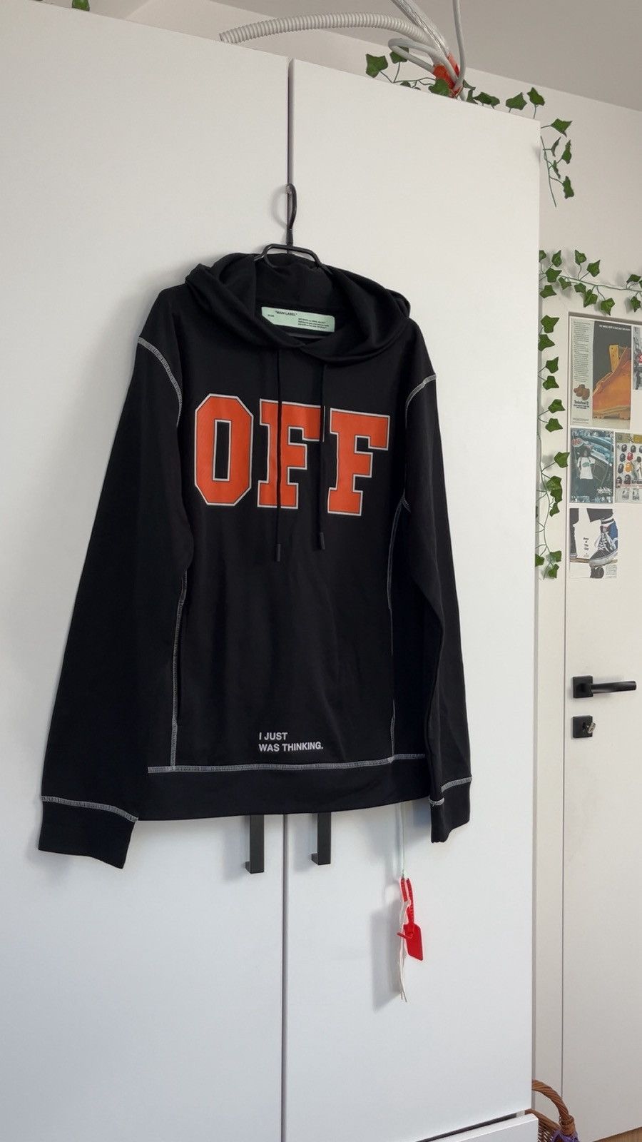 Off-White Off-White "I JUST WAS THINKING" Varsity Logo Hoodie Size US L / EU 52-54 / 3 - 3 Thumbnail