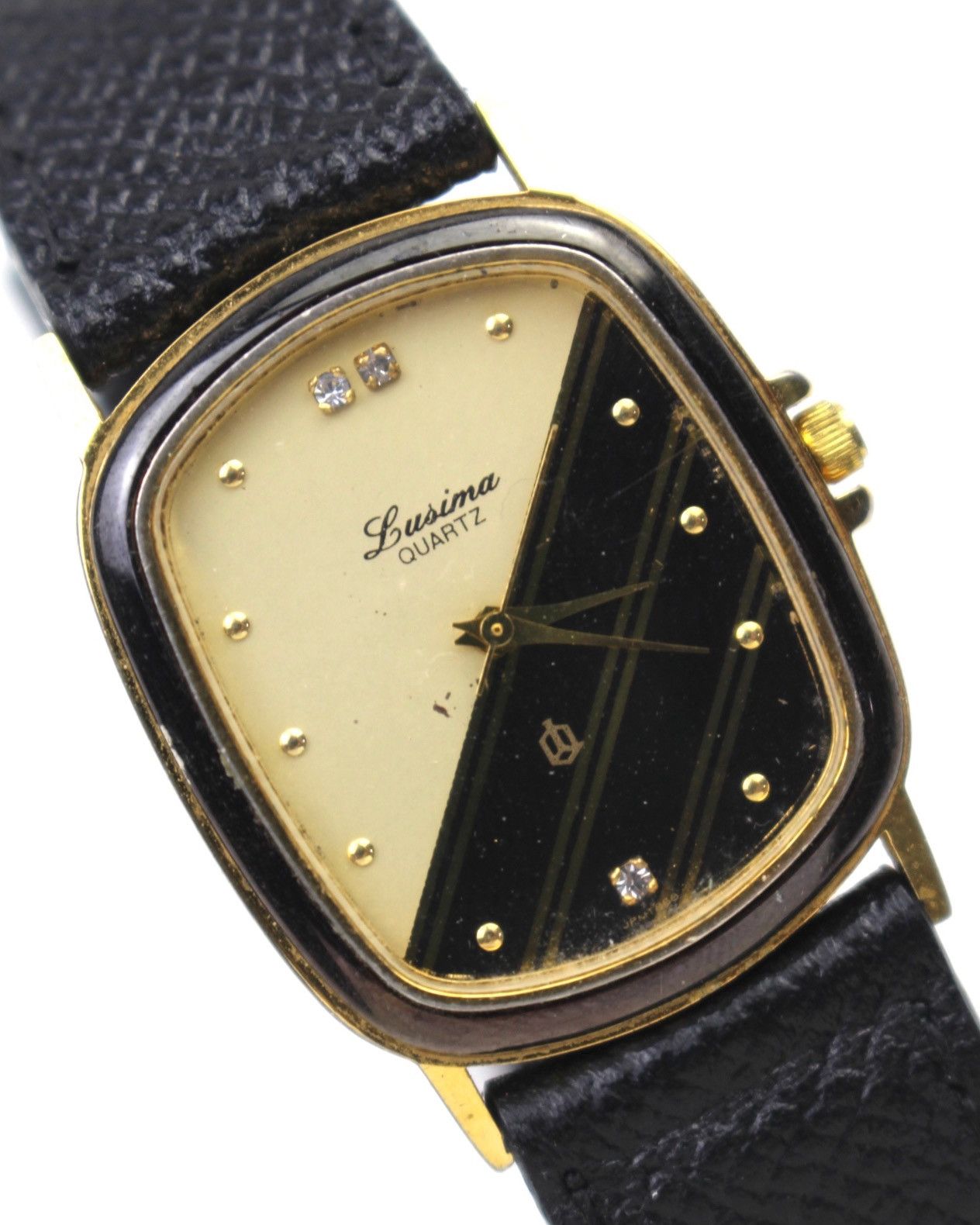 Vintage LUSIMA TWO-TONE CLASSIC GOLD-PLATED TANK QUARTZ WATCH Size ONE SIZE - 3 Thumbnail