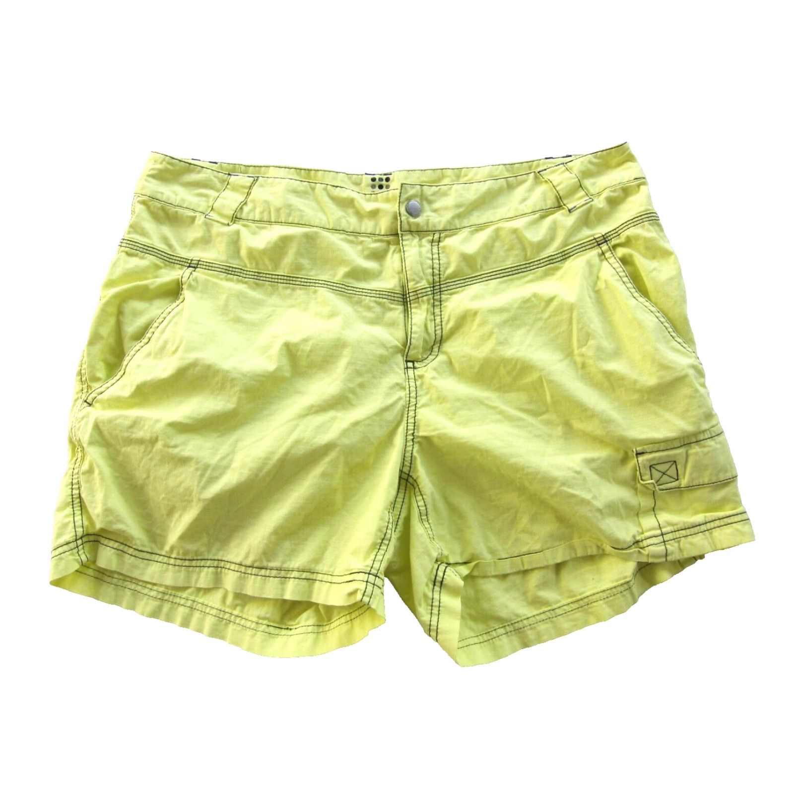 Vintage Title Nine Cotton Stretch Brash Yellow Hike Travel Pocket Cargo Short Women L Size 36" / US 14 / IT 50 - 2 Thumbnail