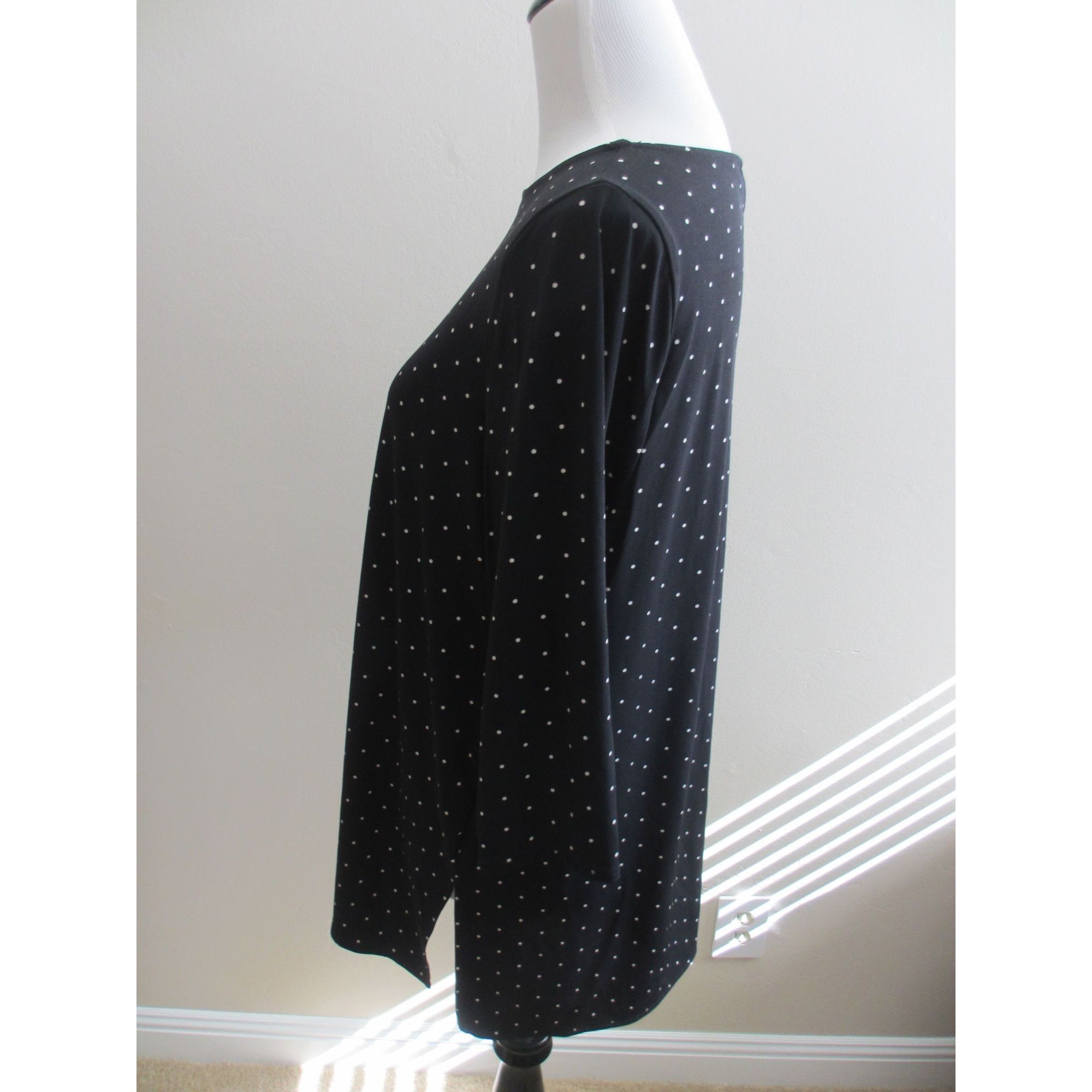 Alfani ALFANI BLACK AND WHITE POLKA DOT SHIRT PL Size L / US 10 / IT 46 - 4 Thumbnail