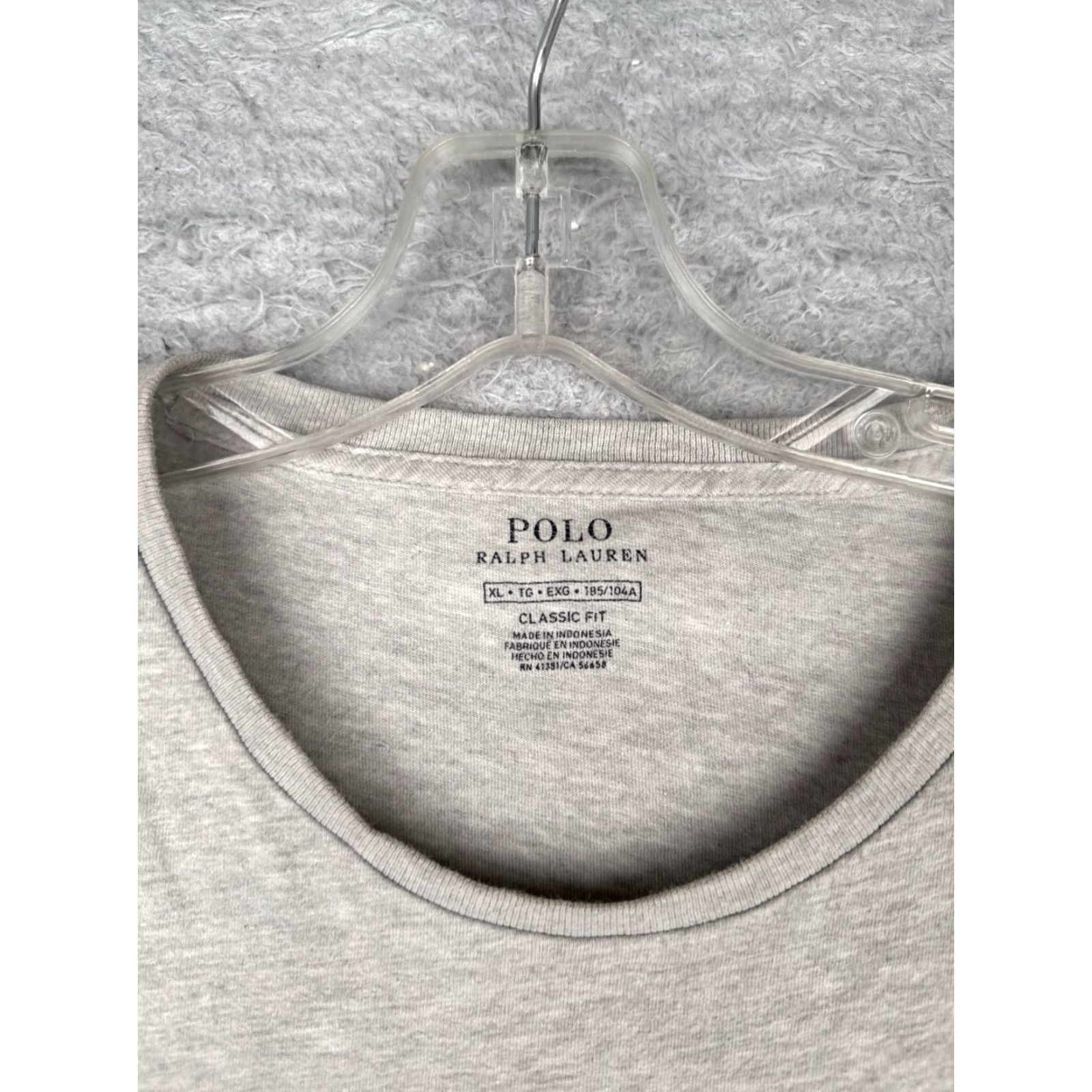 Ralph Lauren Polo Ralph Lauren Shirt Men's XL Gray Cotton Short Sleeve Crew Neck Logo Embroidered Designer American Mens Size US XL / EU 56 / 4 - 7 Thumbnail