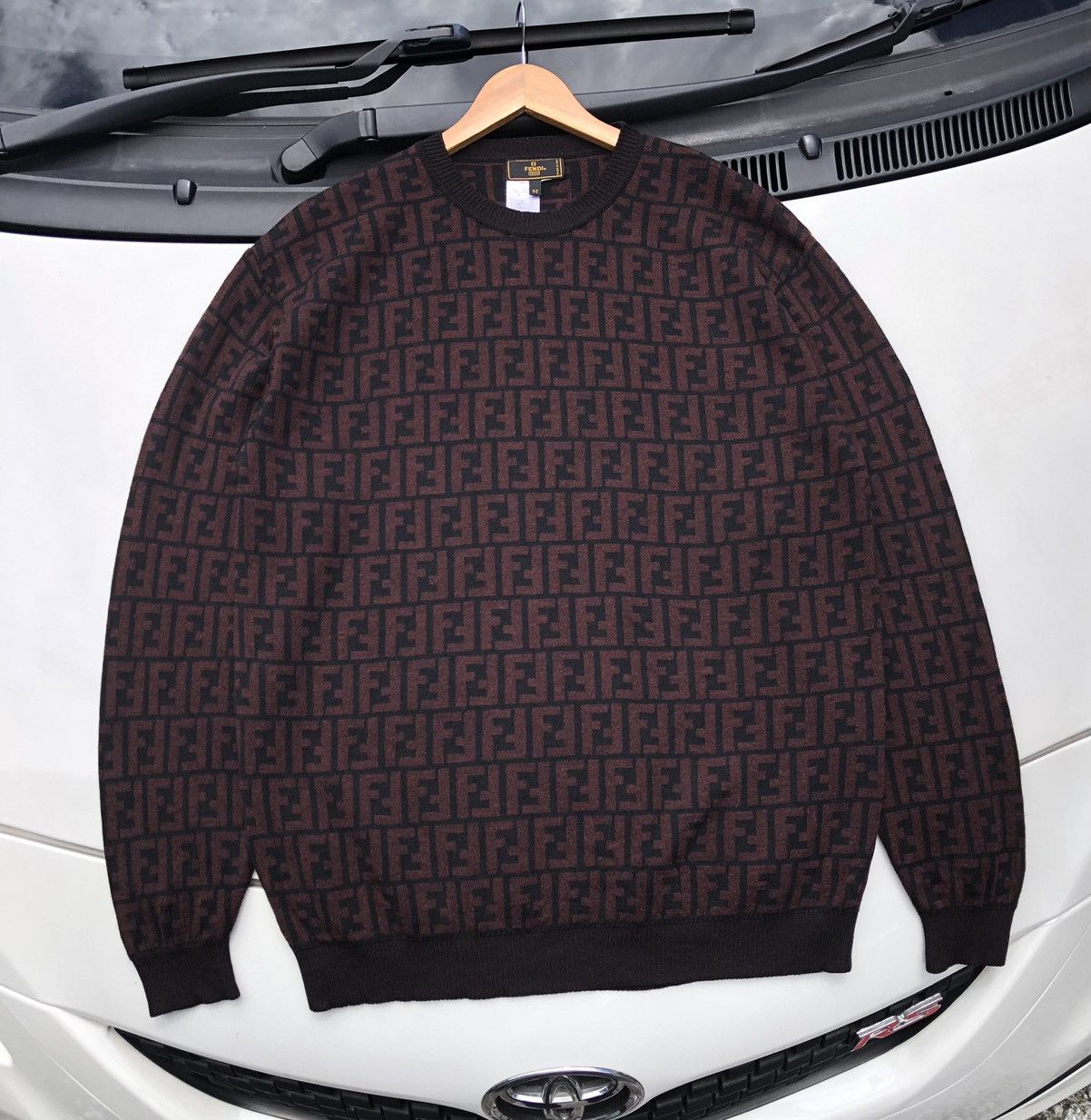 Fendi Fendi Monogram Pura Lana Woolmark Pullover Sweatshirt Size US L / EU 52-54 / 3 - 1 Thumbnail