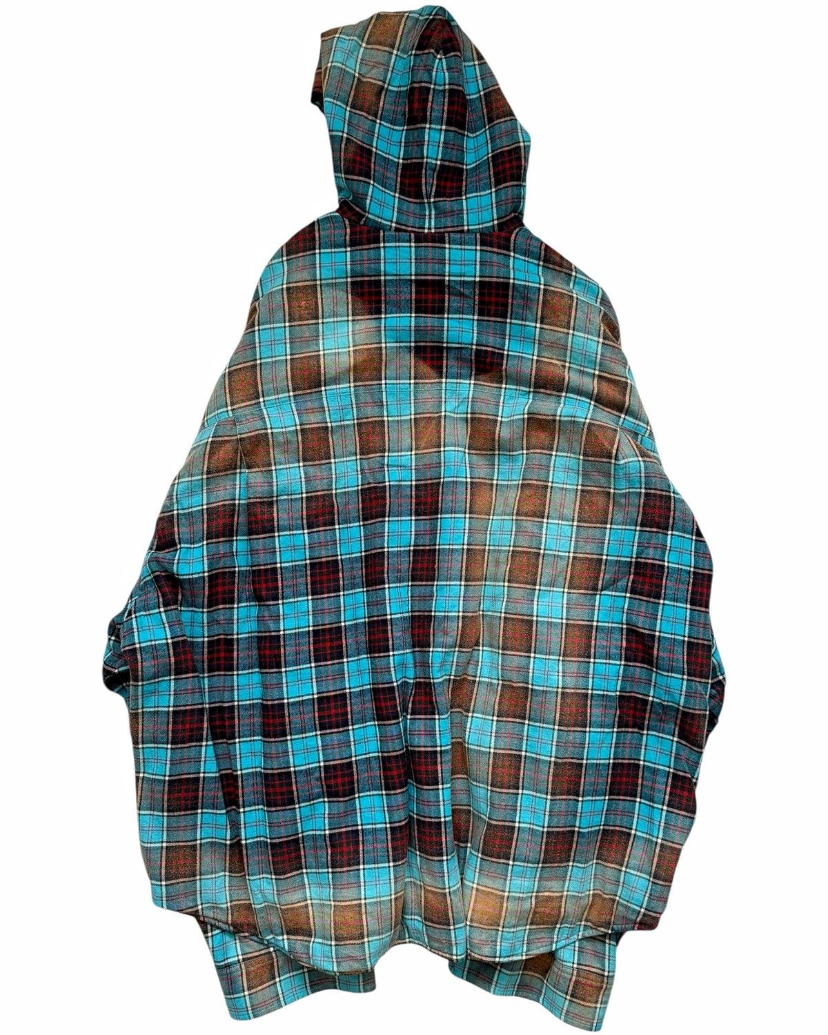 Balenciaga Bleach Oversized Hooded Flannel Blue Size US L / EU 52-54 / 3 - 2 Thumbnail