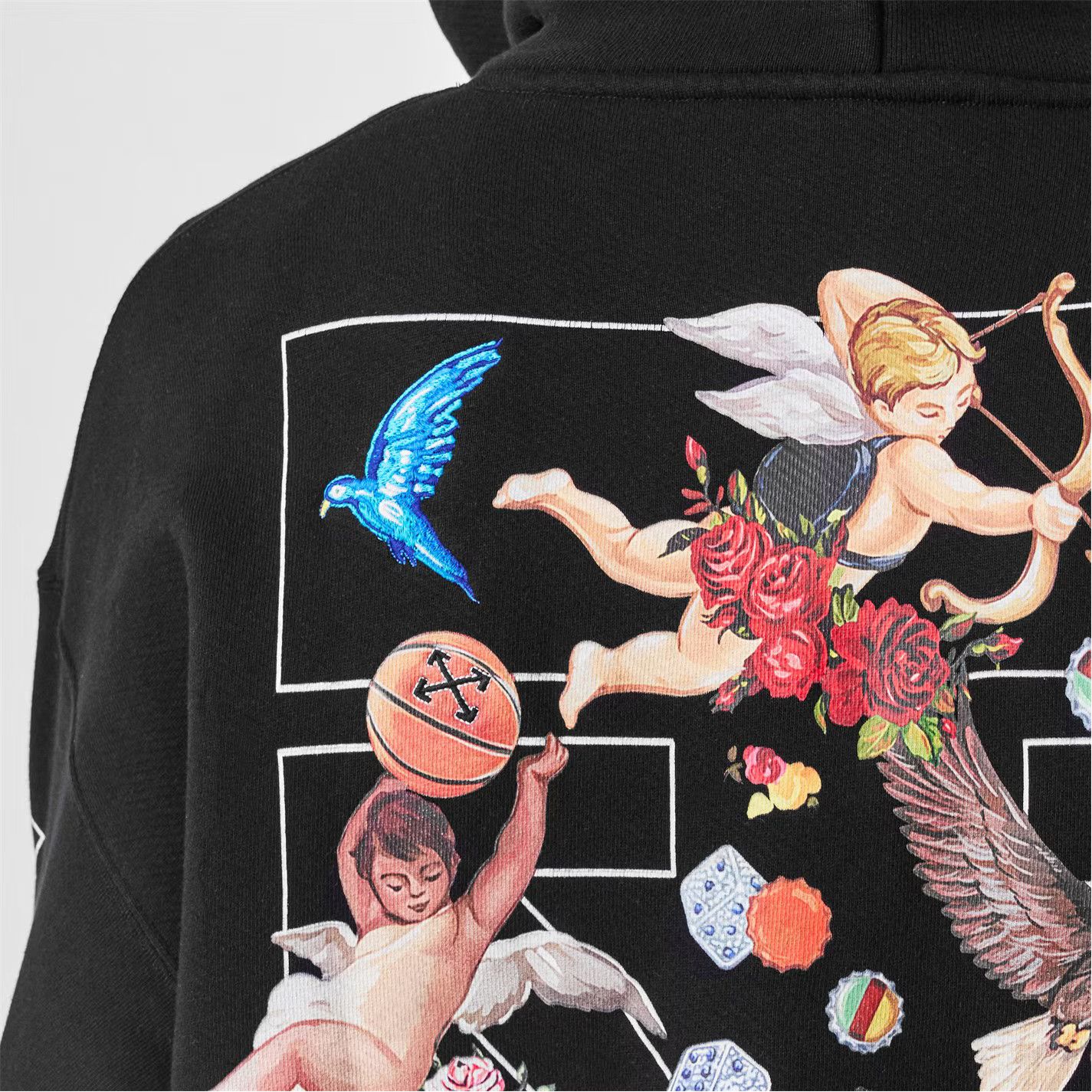 Off-White o1g2r1mq0226 Fresco Pull Over Hoodie In Black Size US L / EU 52-54 / 3 - 5 Thumbnail