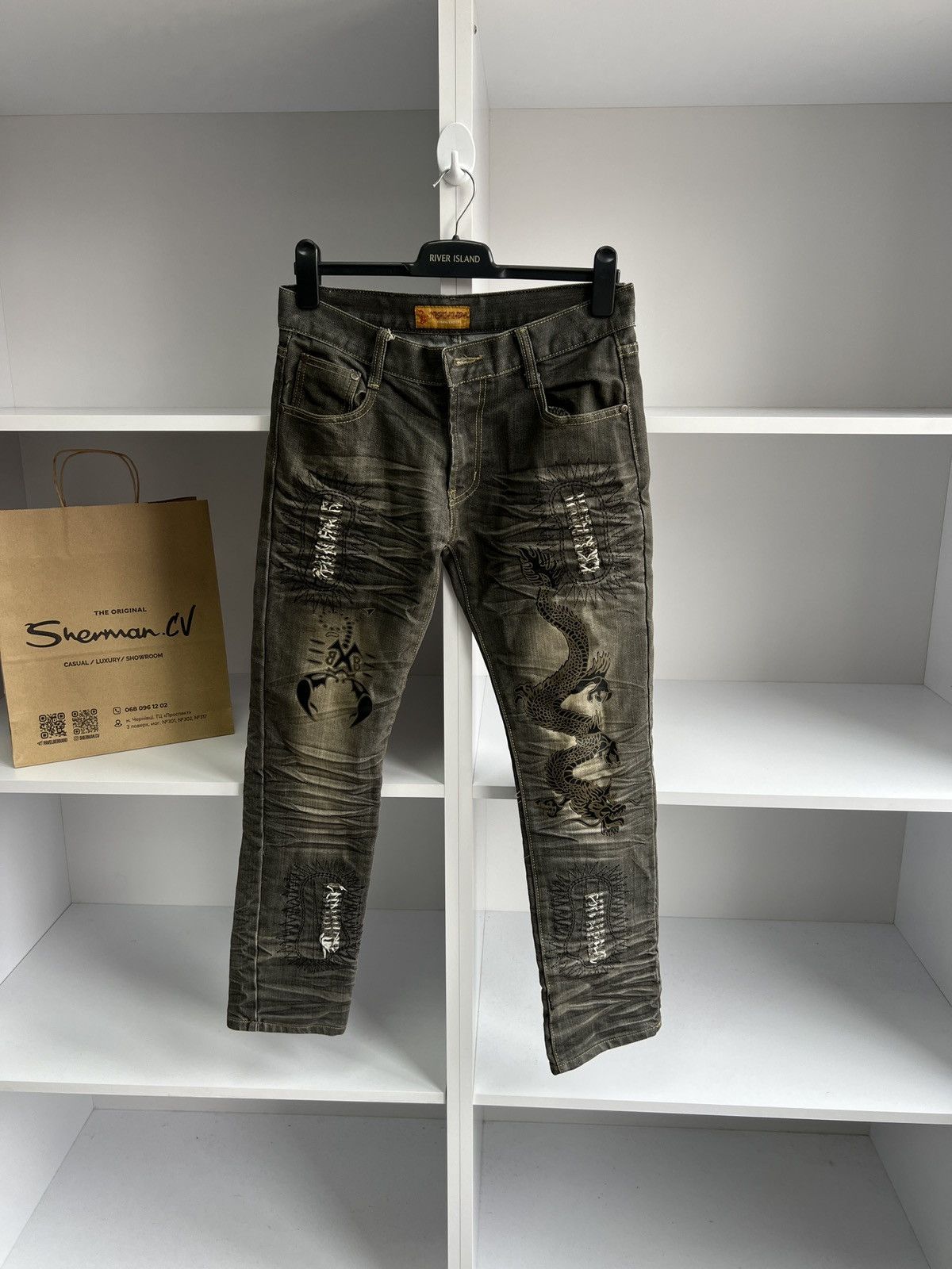 Japanese Brand × Vintage Vintage Japanese Style Archival Embroidered Pants Size US 32 / EU 48 - 2 Thumbnail