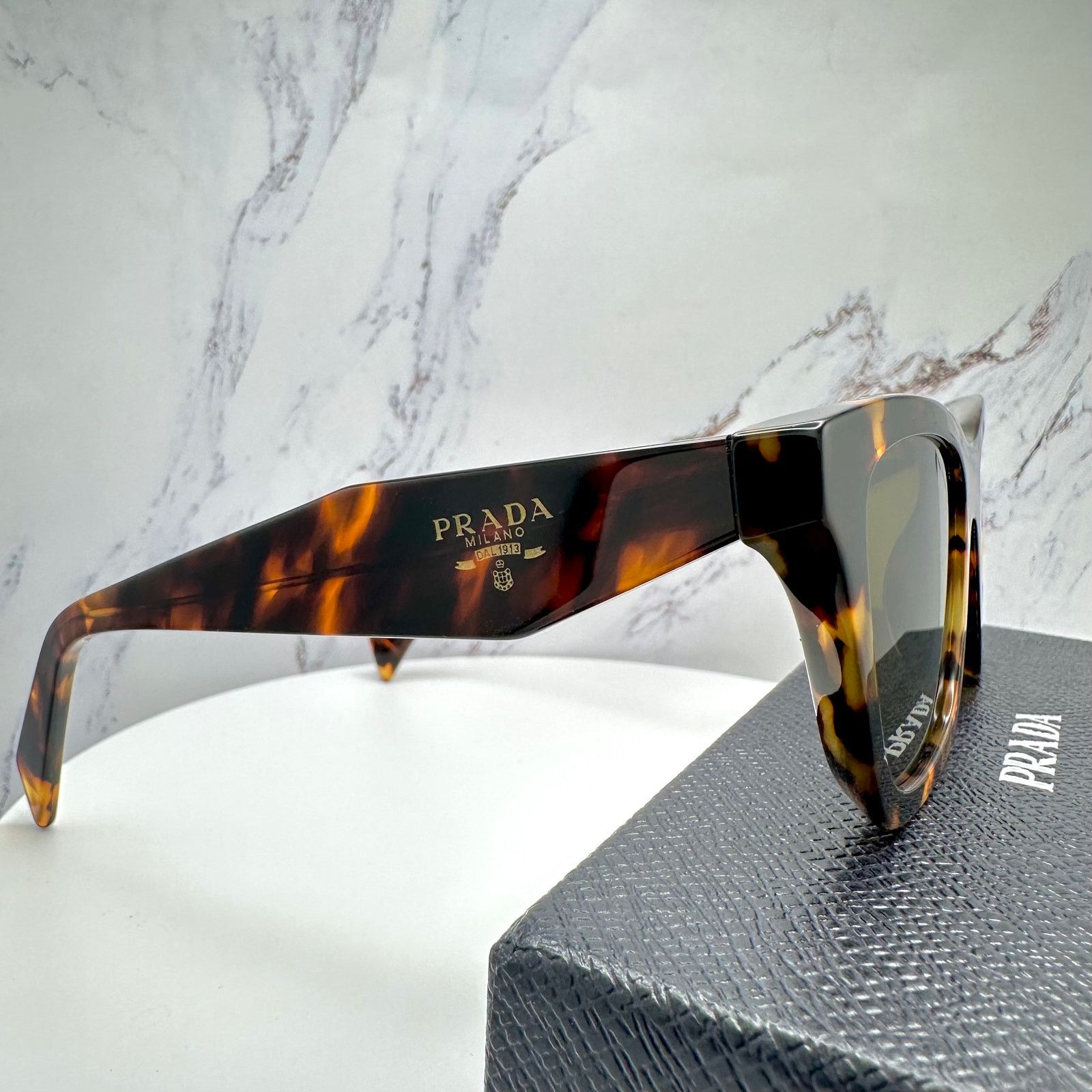 Prada New PRADA Sunglasses Brown Tortoise Square Butterfly Size ONE SIZE - 5 Thumbnail