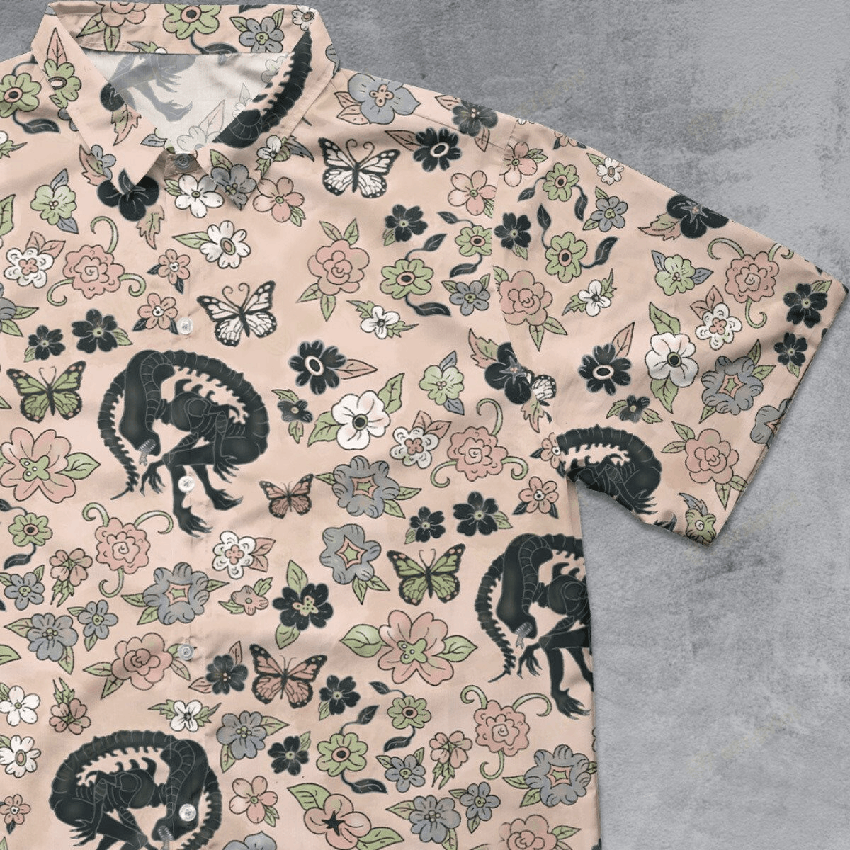 The Unbranded Brand Xenomorph Alien Garden Button Down Shirt Size US S / EU 44-46 / 1 - 1 Thumbnail