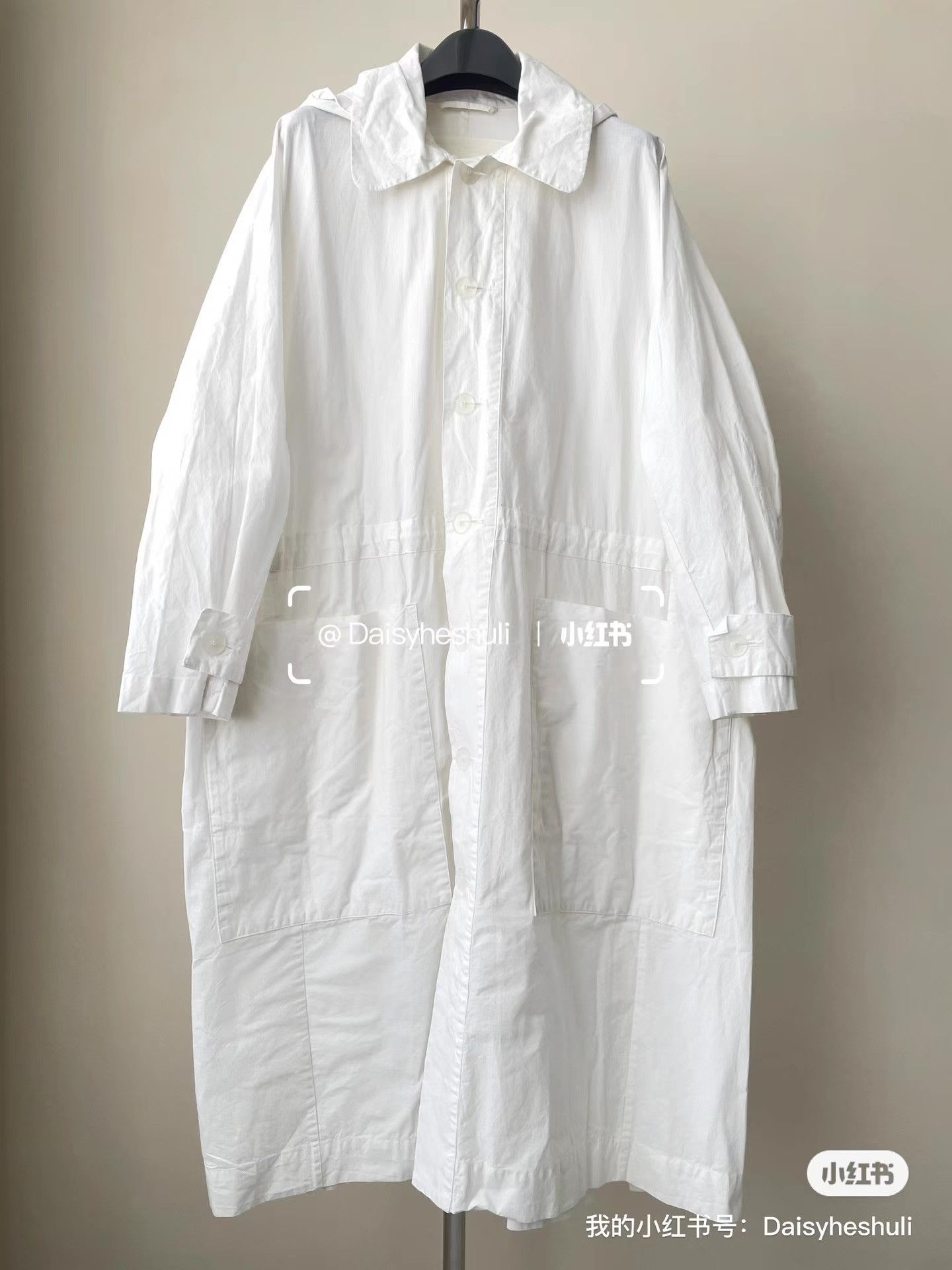 Toogood Toogood White Paper-textured Hooded Trench Coat Dress Ｑ24 Size US XS / EU 42 / 0 - 1 Thumbnail