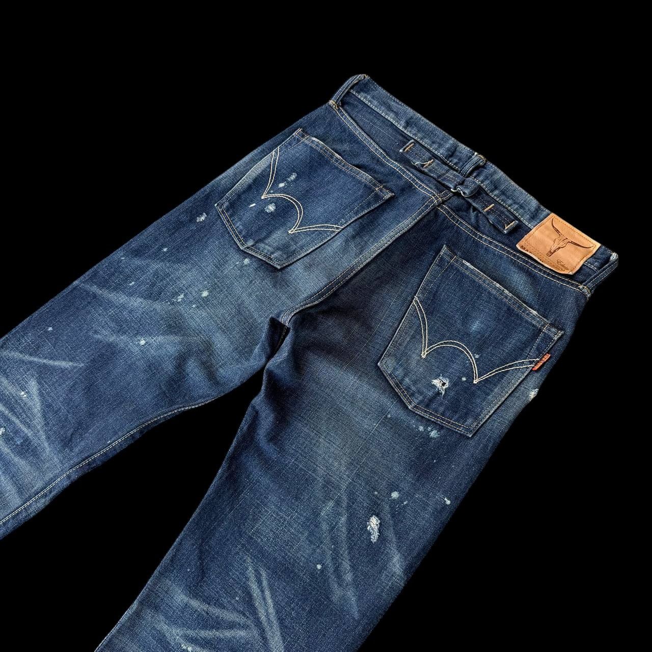 Edwin VINTAGE EDWIN 505ZX BUCKLE BACK REDLINE DISTRESSED HONEYCOMB Size US 30 / EU 46 - 17 Thumbnail