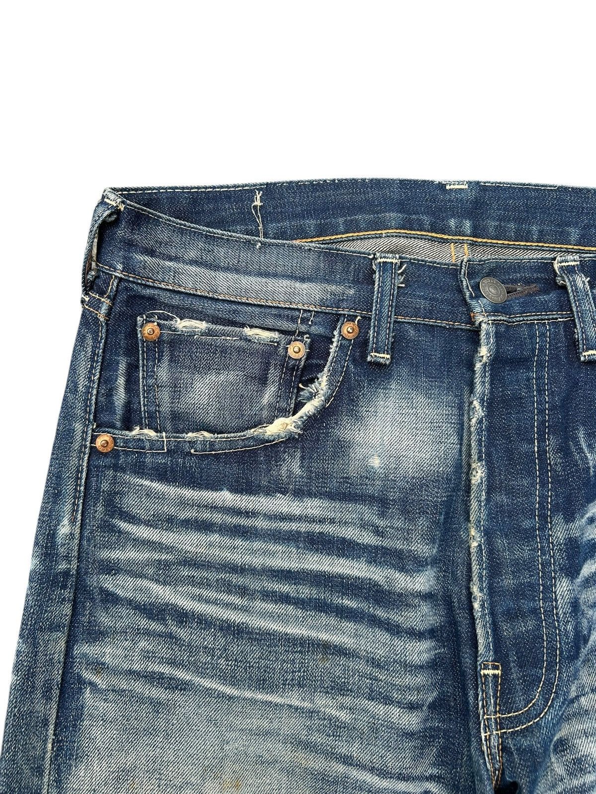 Kapital Vintage Levis Big E 501 Selvedge Distressed Denim Jeans Size US 32 / EU 48 - 10 Thumbnail