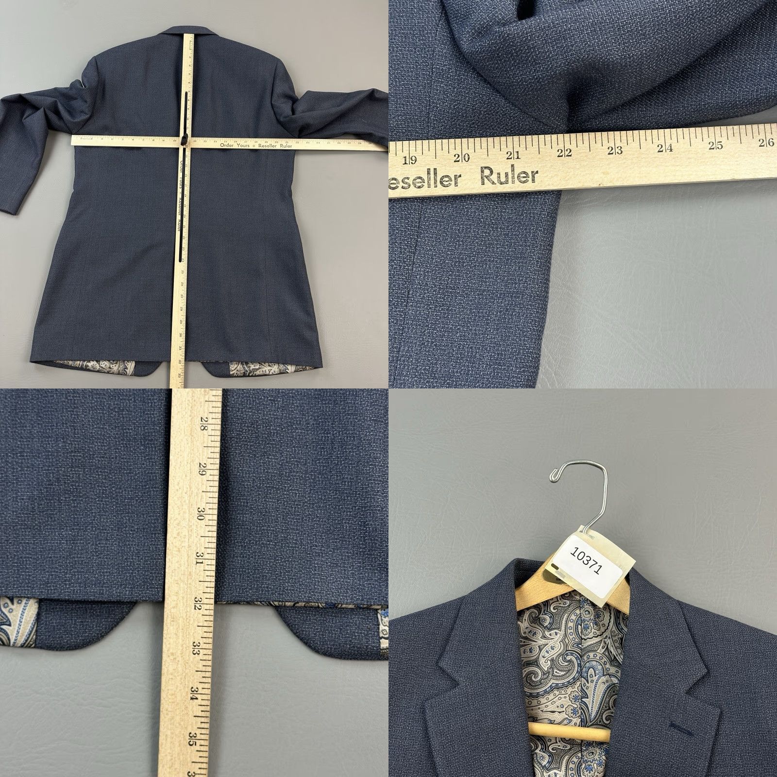 Ralph Lauren Lauren Ralph Lauren Blazer Mens 42L Blue Gray Sport Coat Jacket Paisley Lined Size 42R - 9 Thumbnail