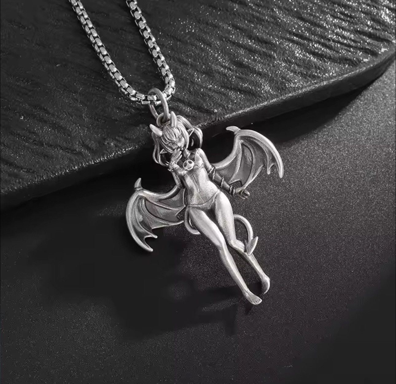 Jewelry Sexy Angel Necklace Y2K Gothic Punk Chain Size ONE SIZE - 2 Thumbnail