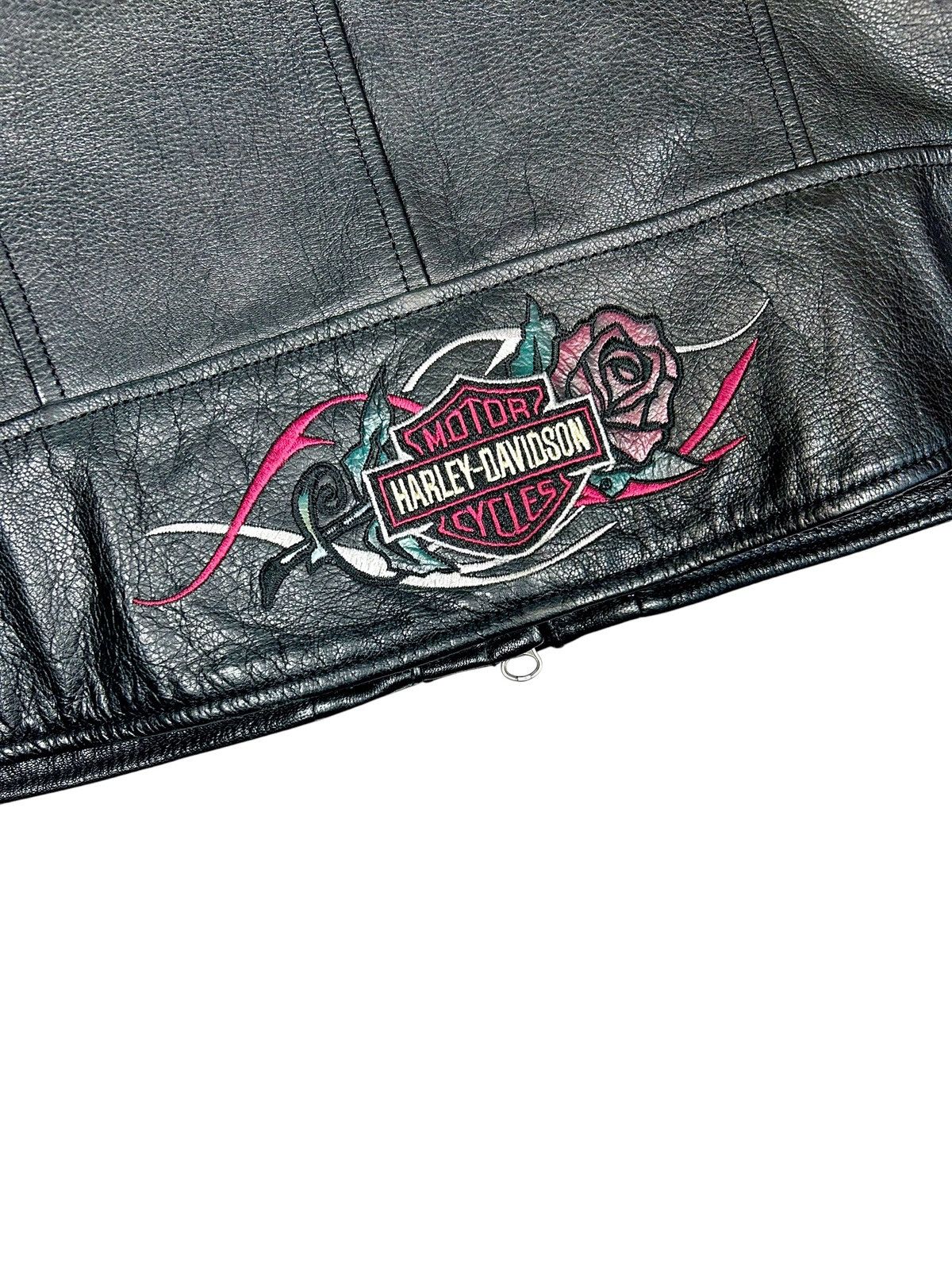Harley Davidson Vintage Harley Davidson Black Leather Biker Y2K Jacket Size L / US 10 / IT 46 - 5 Thumbnail