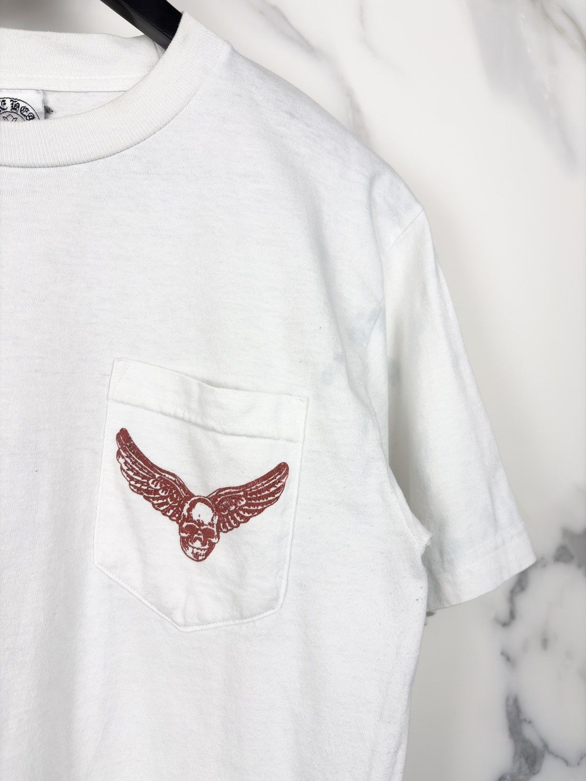 Chrome Hearts Chrome Hearts Vintage Red Foti Skull Logo Pocket Tshirt Size US M / EU 48-50 / 2 - 4 Thumbnail
