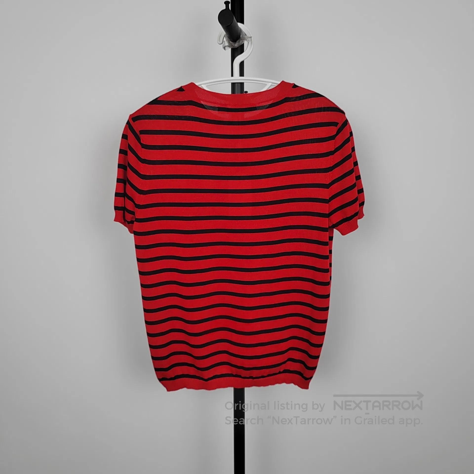 Dior Dior Red Striped Letter 8 Embroidered Short Sleeve| Size S / US 4 / IT 40 - 2 Thumbnail