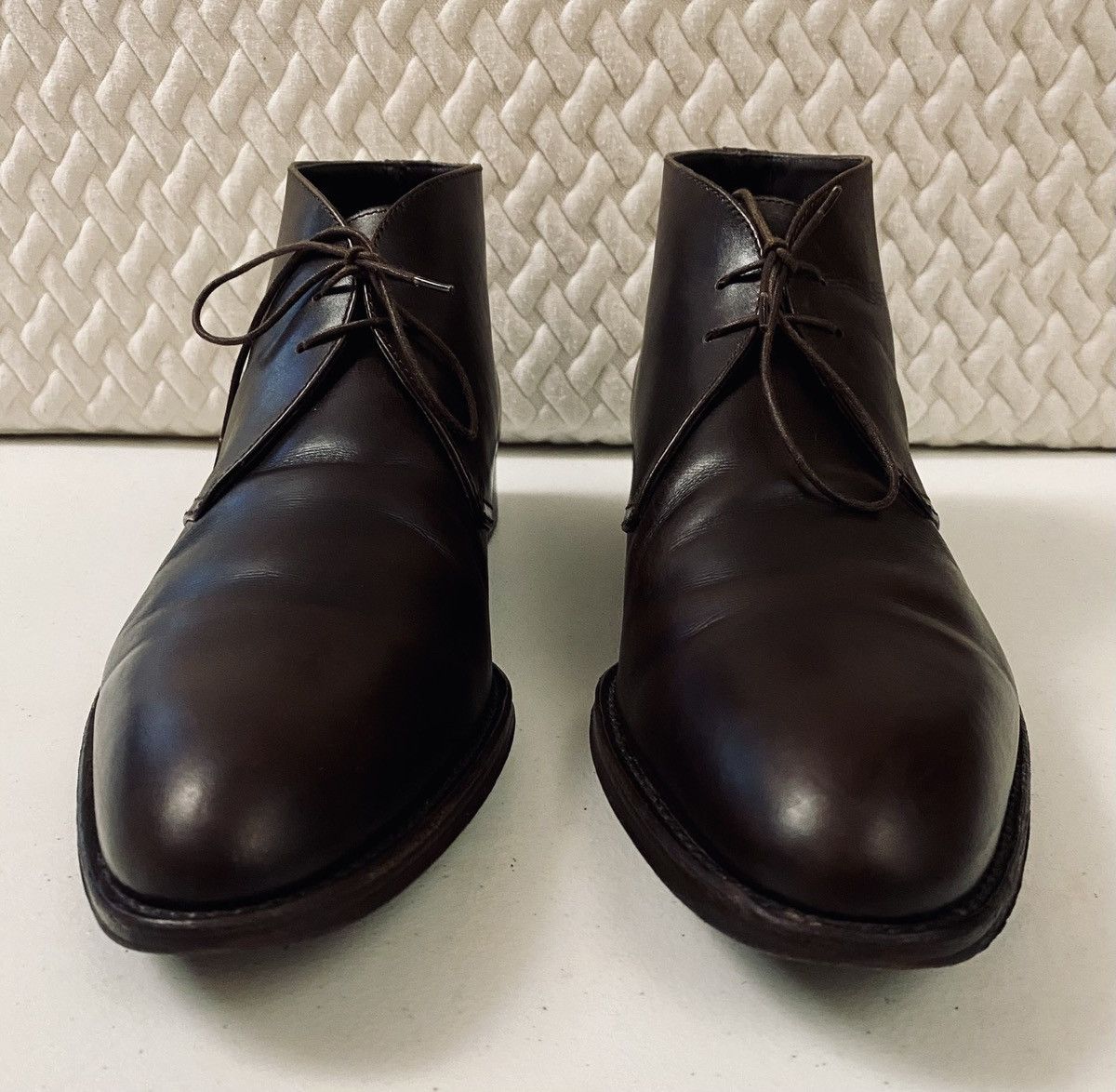 Ermenegildo Zegna Ermenegildo Zegna 🇮🇹 Dk Brown Calfskin Chukka Boots 8.5 D VGC Size US 8.5 / EU 41-42 - 9 Thumbnail