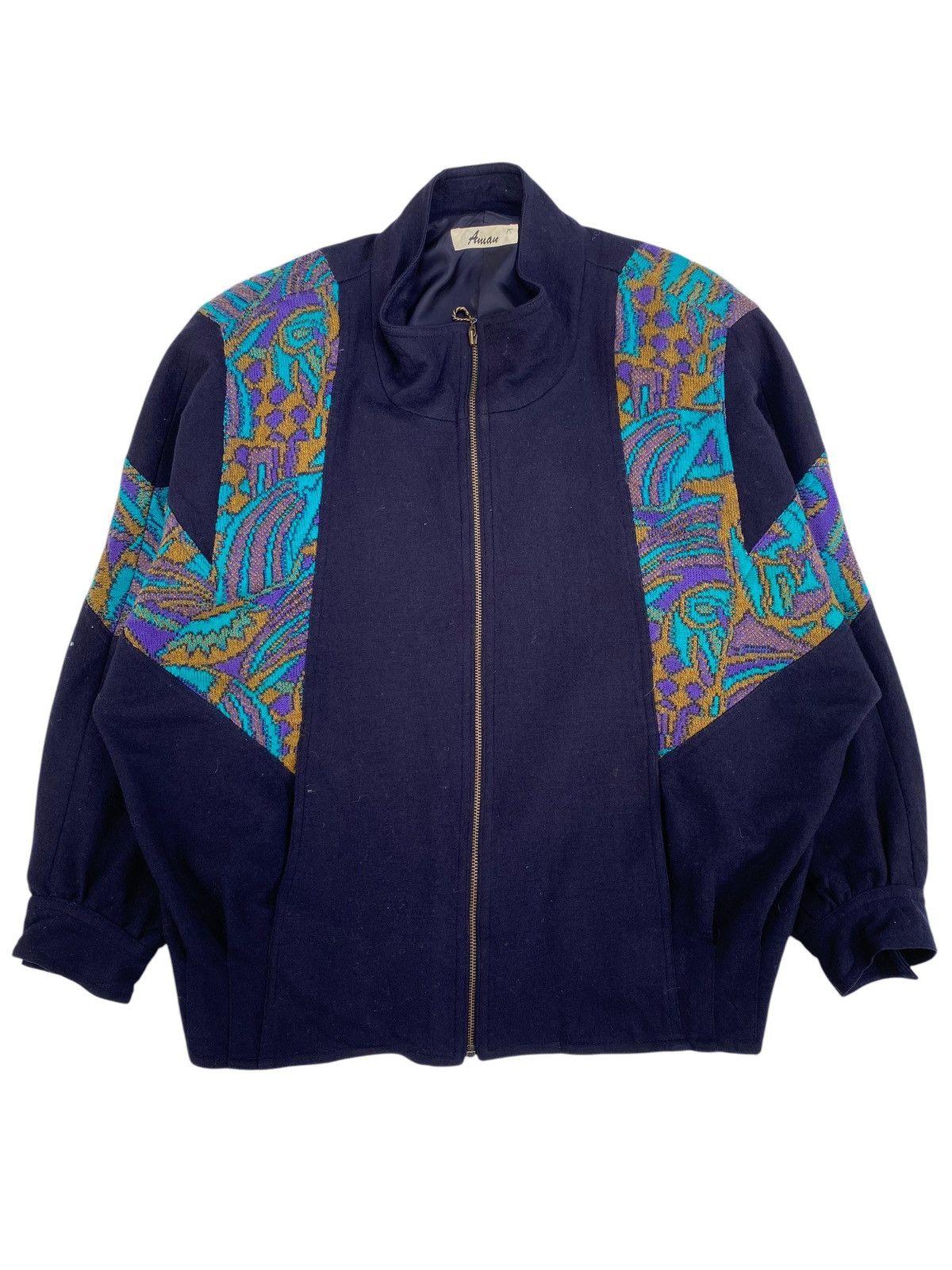 Japanese Brand × Vintage Vtg Wool Jacket Issey Miyake Style Size US L / EU 52-54 / 3 - 1 Thumbnail