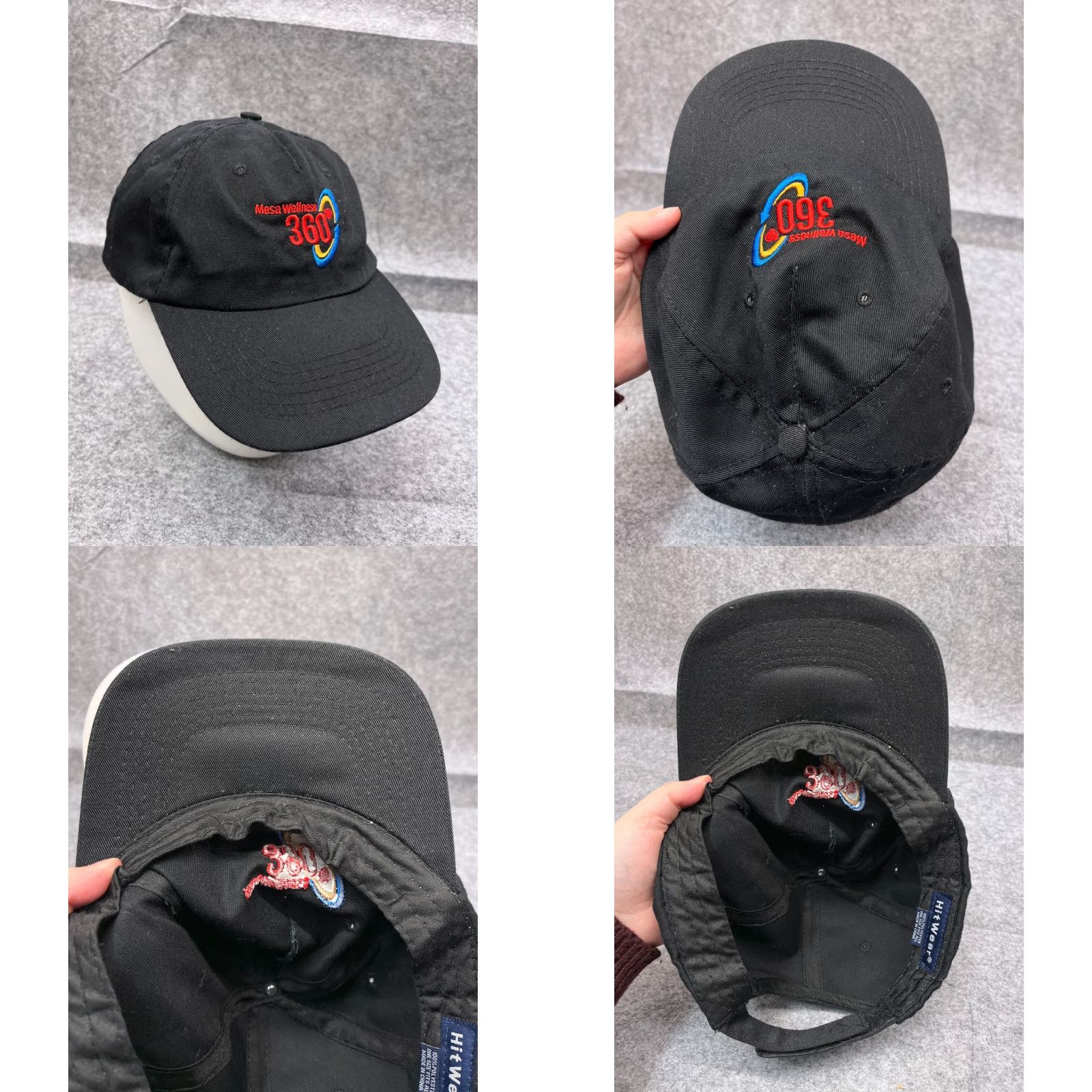 Vintage HitWear Mesa Wellness 360 Hat Cap Strap Back Adult One Size Black 100% Polyester Baseball Cap Logo Size ONE SIZE - 8 Thumbnail