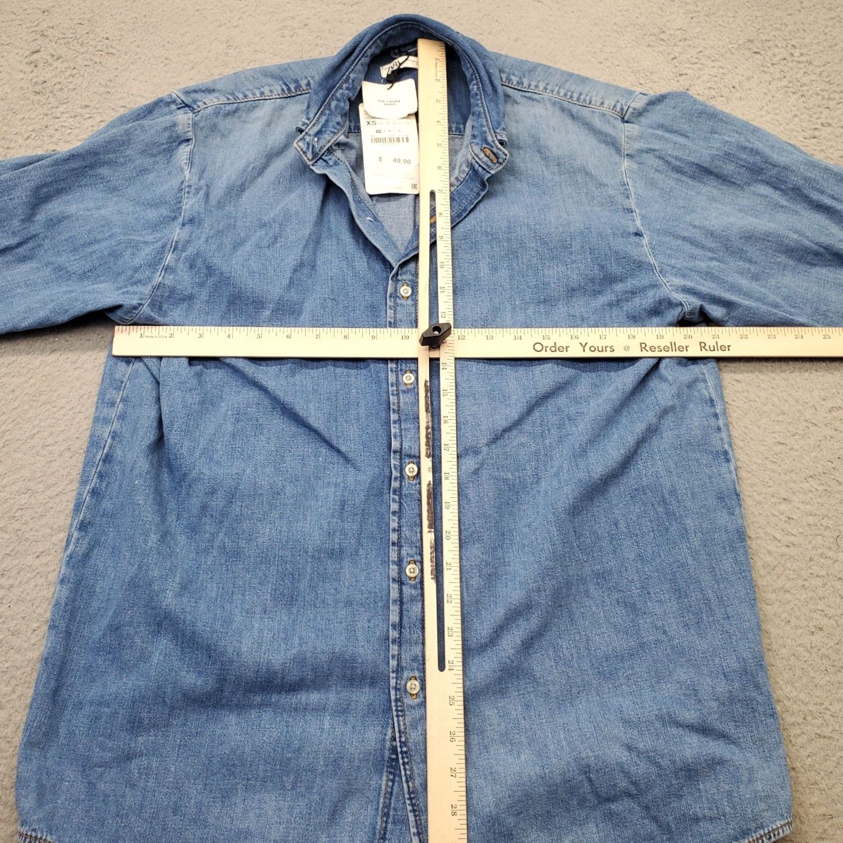 Zara Zara Casual Shirt Mens XS Blue Denim Relaxed Fit Long-Sleeve Collared Button Up Size US XS / EU 42 / 0 - 5 Thumbnail