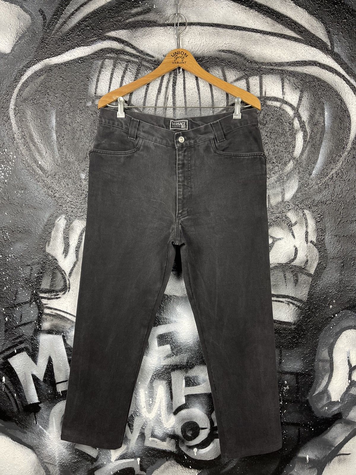 Versace Versace Classic V2 Vintage Washed Black Denim Jeans Men’s Size W33 Size US 33 - 4 Thumbnail