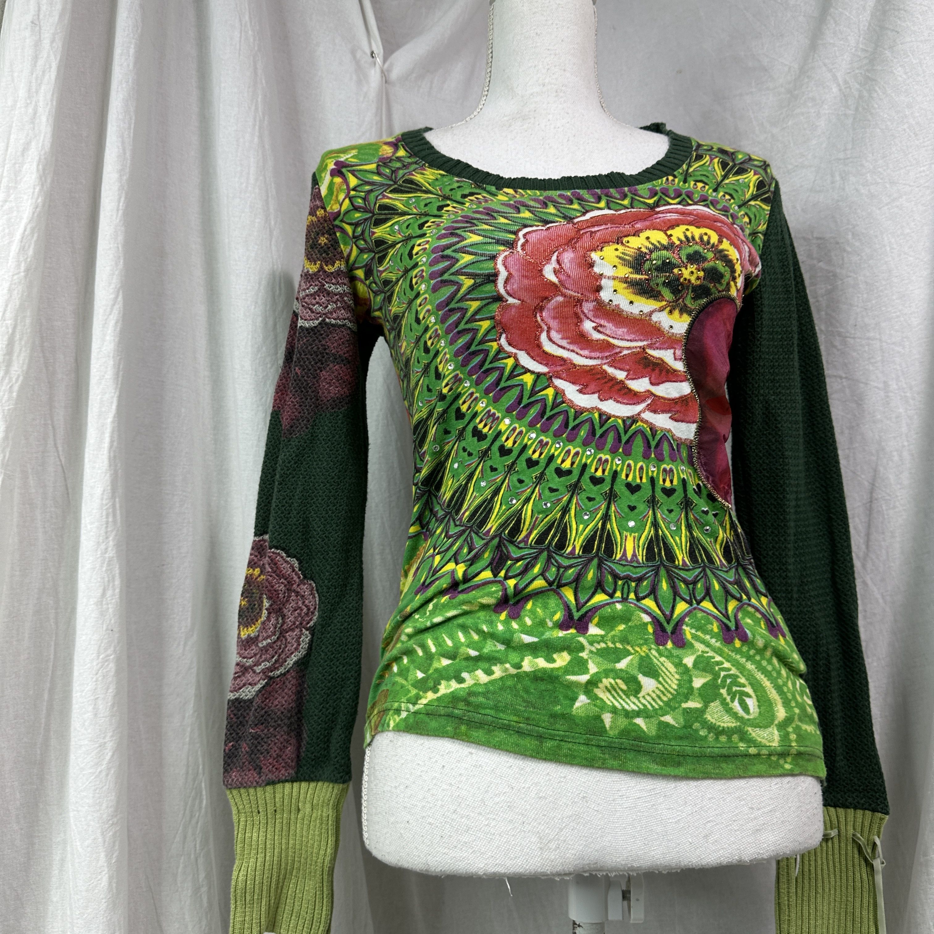 Desigual Vintage Avant Garde Desigual Printed Longsleeve Y2K Size XS / US 0-2 / IT 36-38 - 6 Thumbnail