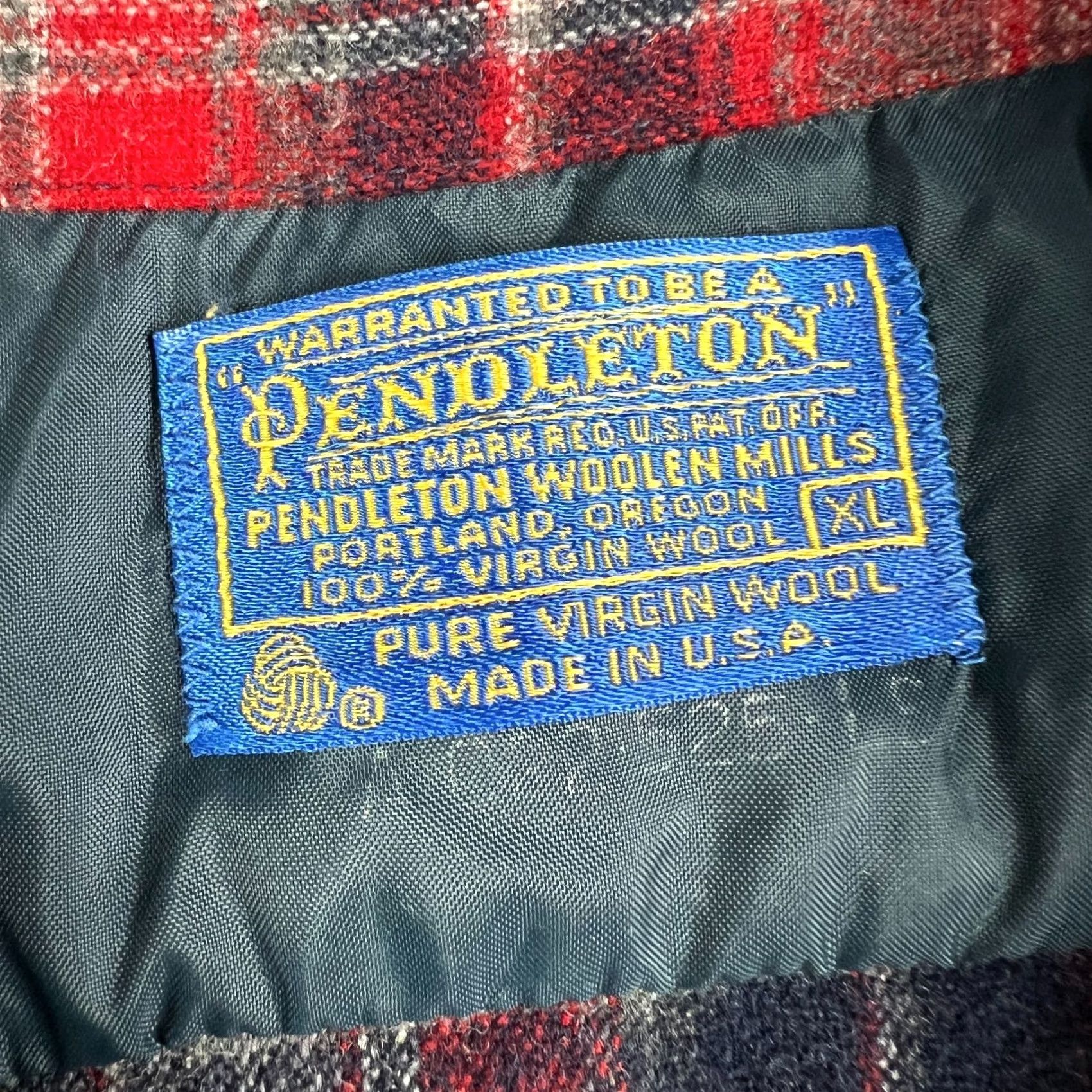 Pendleton VINTAGE Pendleton Board Shirt Wool Flannel Red Plaid USA Made XL Men Size US XL / EU 56 / 4 - 3 Thumbnail