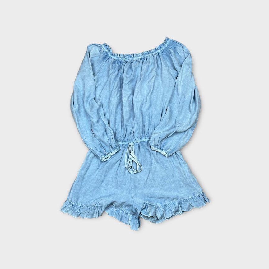 Nordstrom Style Envy | Chambray Romper | Size S - Long Sleeve Size 26" / US 2 / IT 38 - 4 Thumbnail