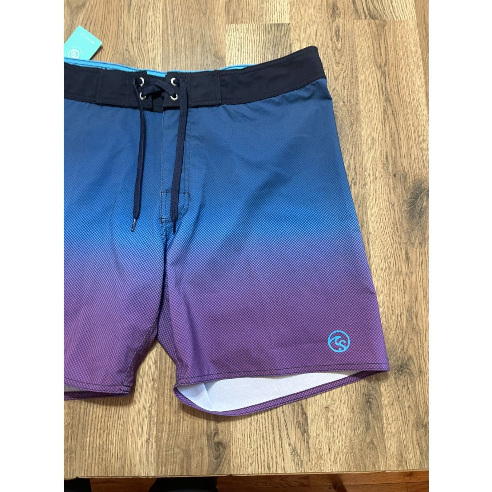 Vintage NWT Desde Mexico Shorts Men's 38 Blue Black Purple Swim Trunks Size US 38 / EU 54 - 4 Thumbnail