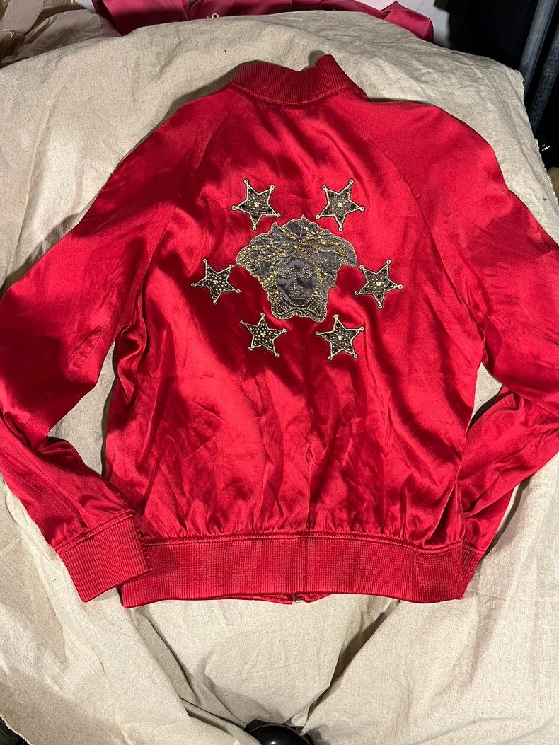Versace Versace Red satin jacket Size L / US 10 / IT 46 - 1 Thumbnail
