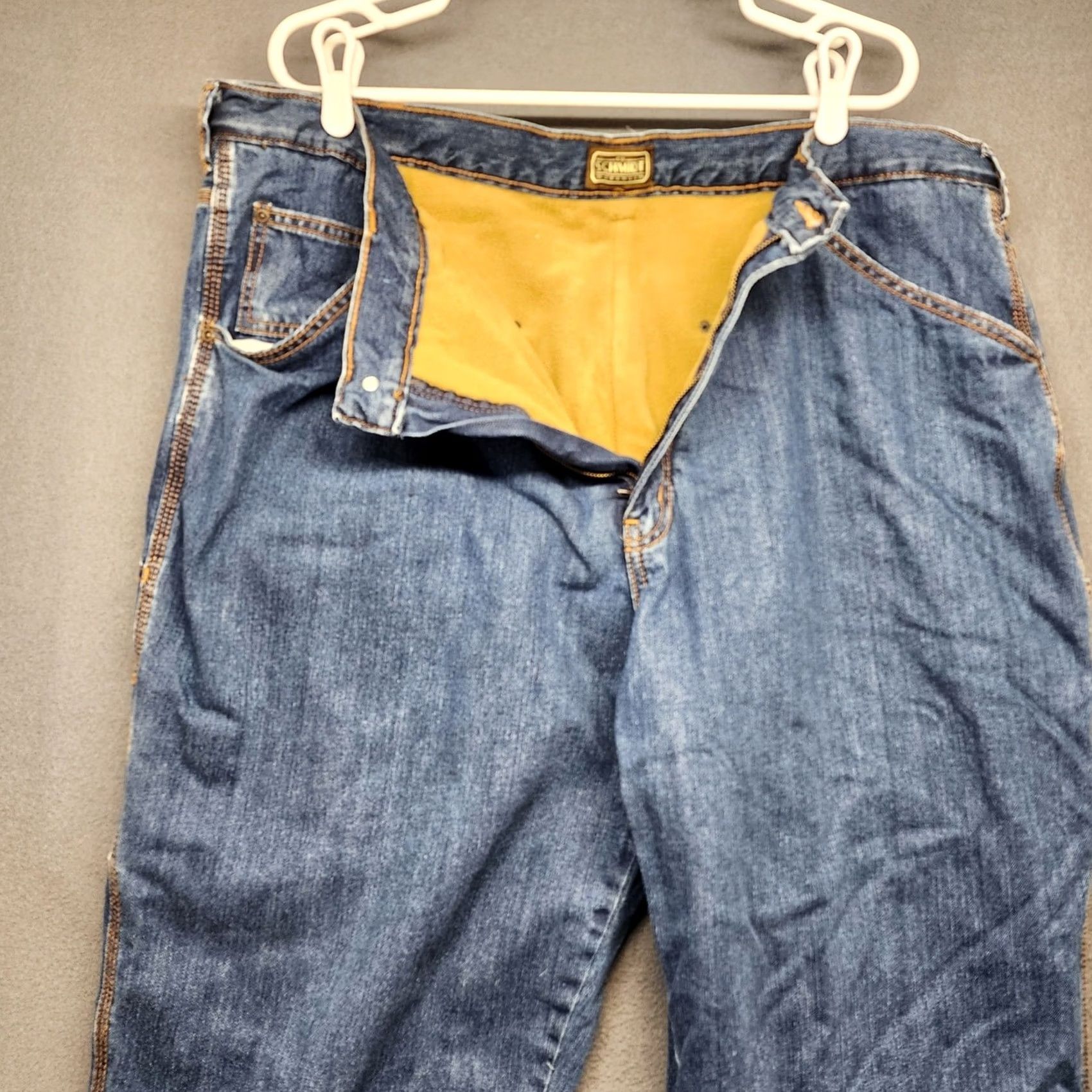 Vintage Mens C.E. Schmidt Workwear Jeans Blue Fleece Lined 42x30 Tagged 44x30 Workwear Mens Size US 40 / EU 56 - 4 Thumbnail