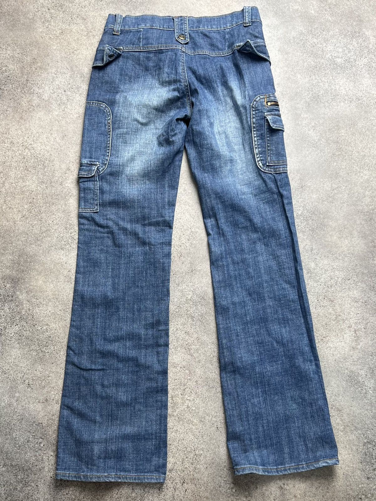 Japanese Brand × Vintage Vintage Japanese flare cargo denim jeans Size 28" / US 6 / IT 42 - 6 Thumbnail