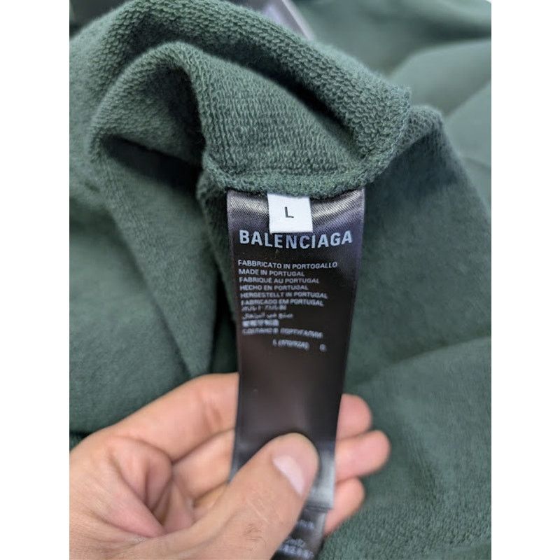 Balenciaga o1rshd1 Ramadan Medium-Fit Hoodie in Green Fleece Size US L / EU 52-54 / 3 - 16 Thumbnail