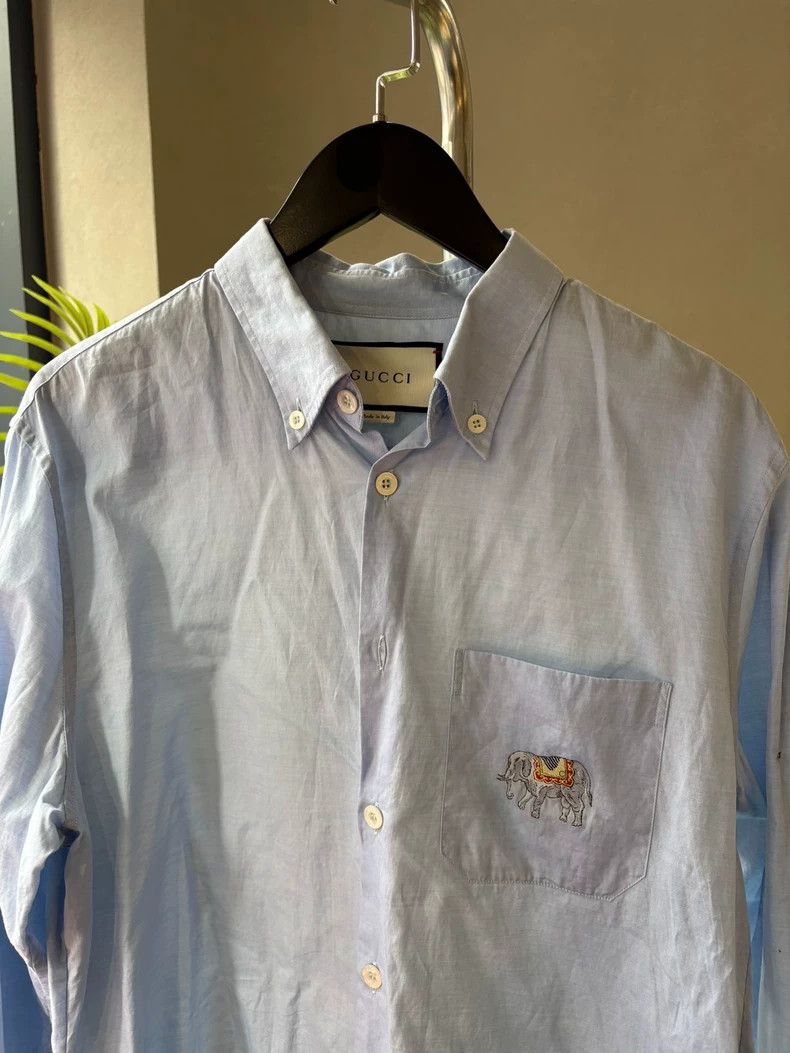 Gucci Gucci Elephant embroidered shirt 2502-Nextarrow Size US XXS / EU 40 - 4 Thumbnail