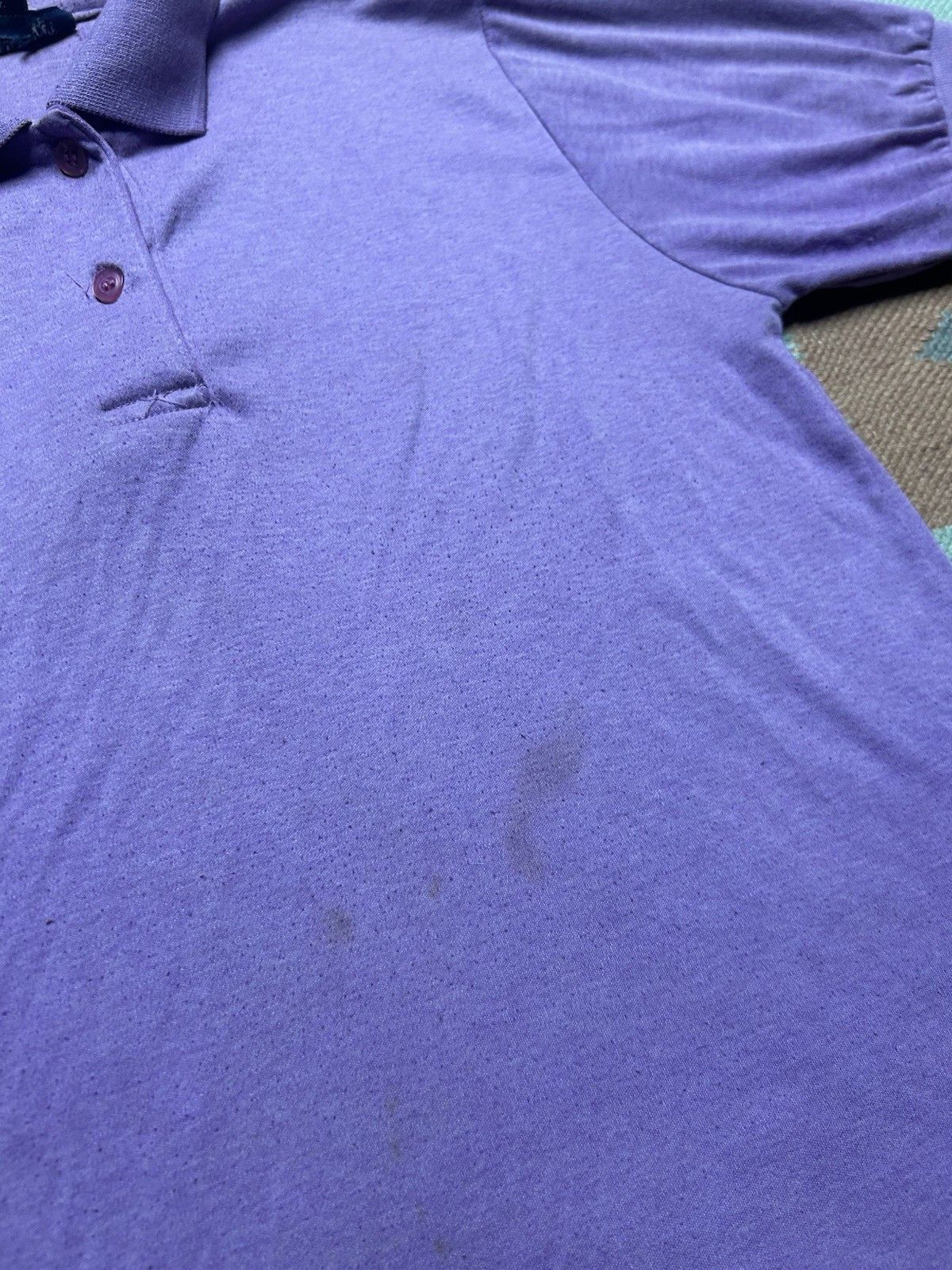 Vintage Vintage 80s polo shirt blank purple soft worn women’s large Size L / US 10 / IT 46 - 3 Thumbnail