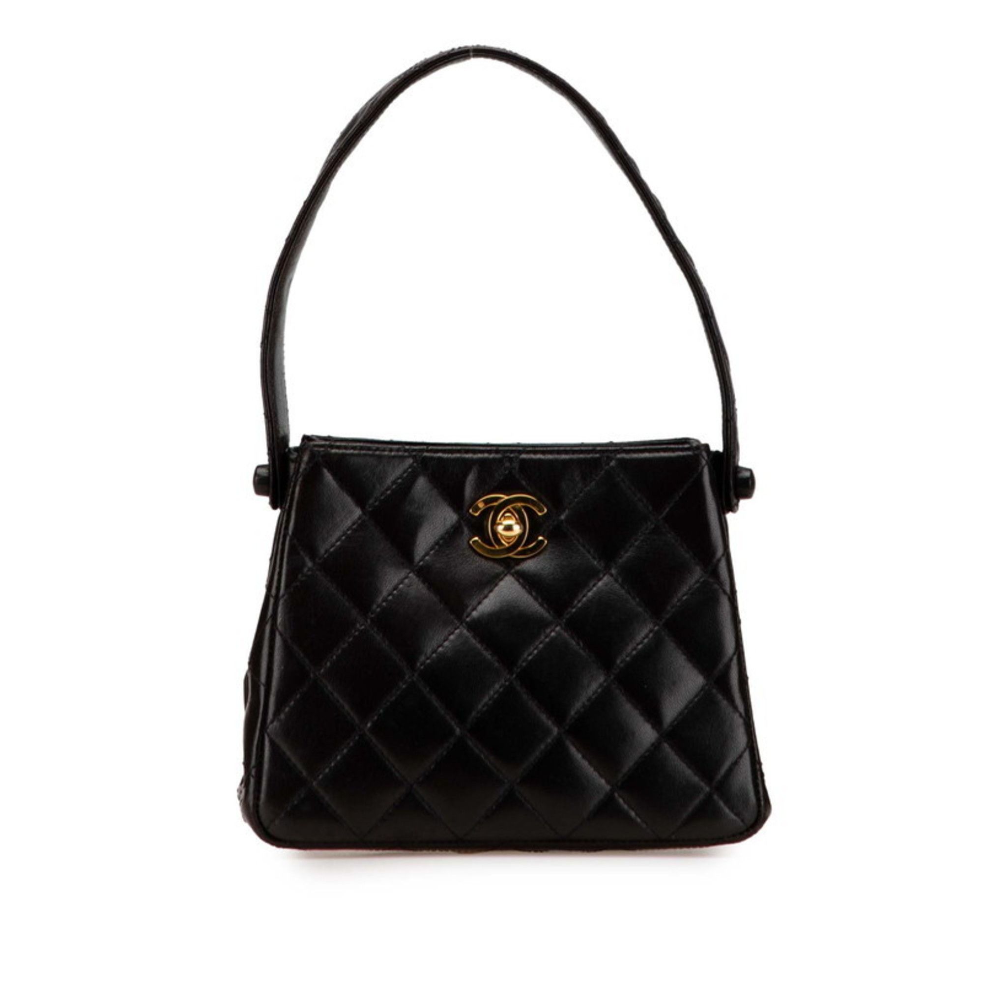 Chanel CHANEL Matelasse Coco Mark Mini Handbag in Black Lambskin for Women Size ONE SIZE - 1 Thumbnail