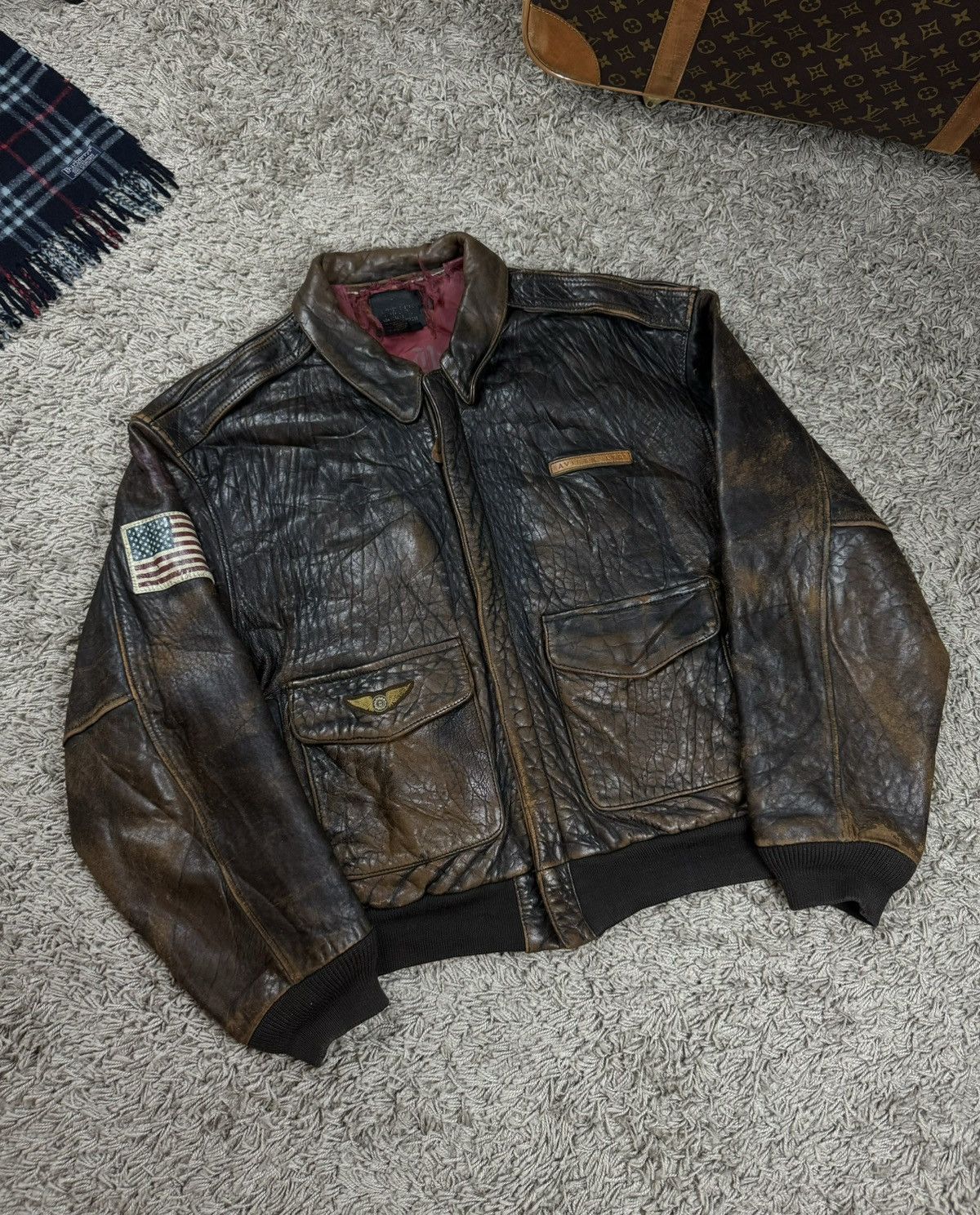 Vintage leather jacket Avirex “Chinese Order” original item