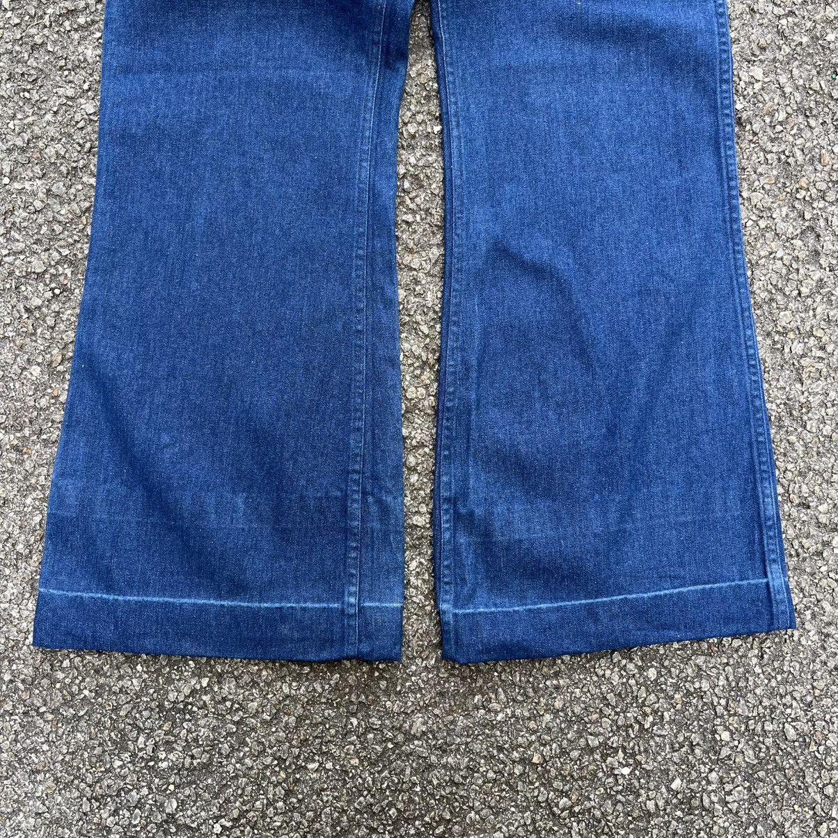 Vintage VINTAGE 70s 80s USN SEAFARER DUNGAREE FLARE DENIM JEANS Size US 31 - 2 Thumbnail