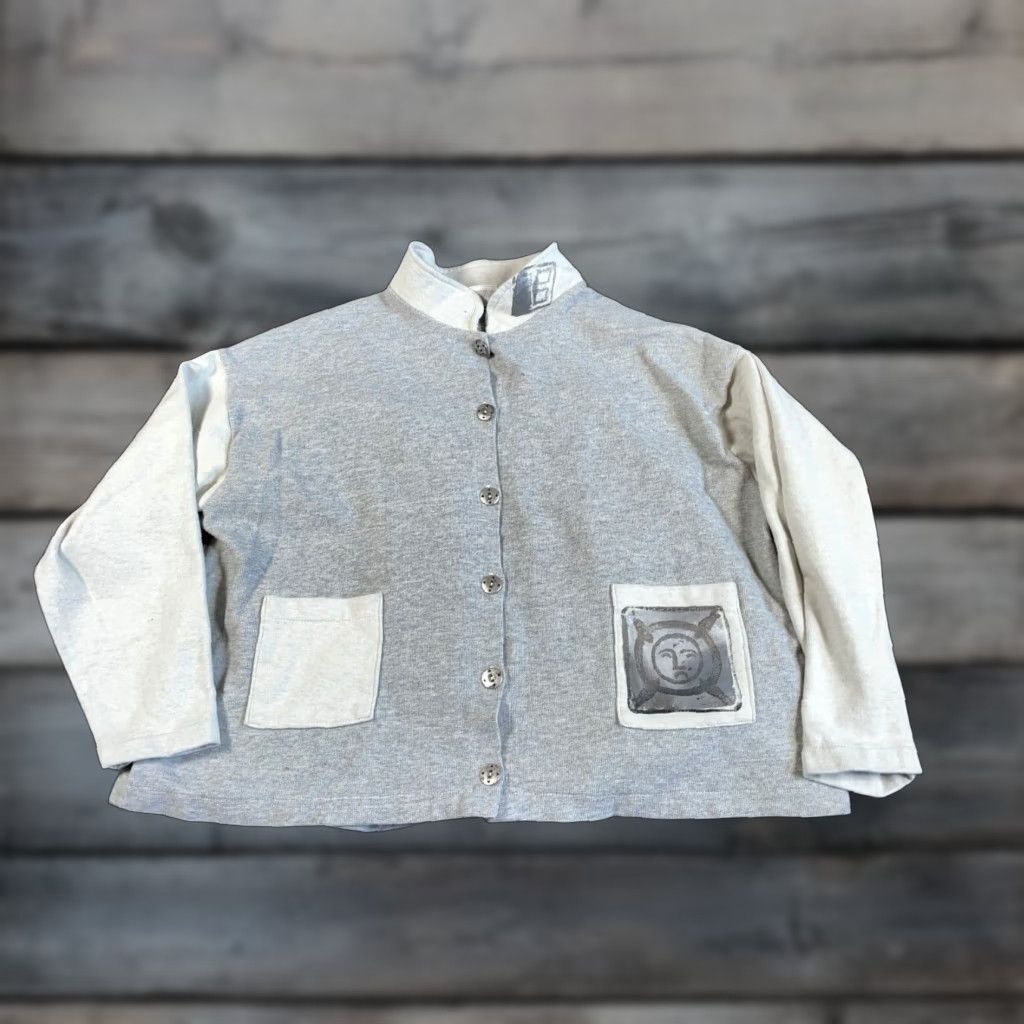 Vintage VINTAGE Odile Polar Bear Pattern Cardigan Sweater Women's 2 Gray Cotton Lightweight Casual Size XS / US 0-2 / IT 36-38 - 1 Thumbnail