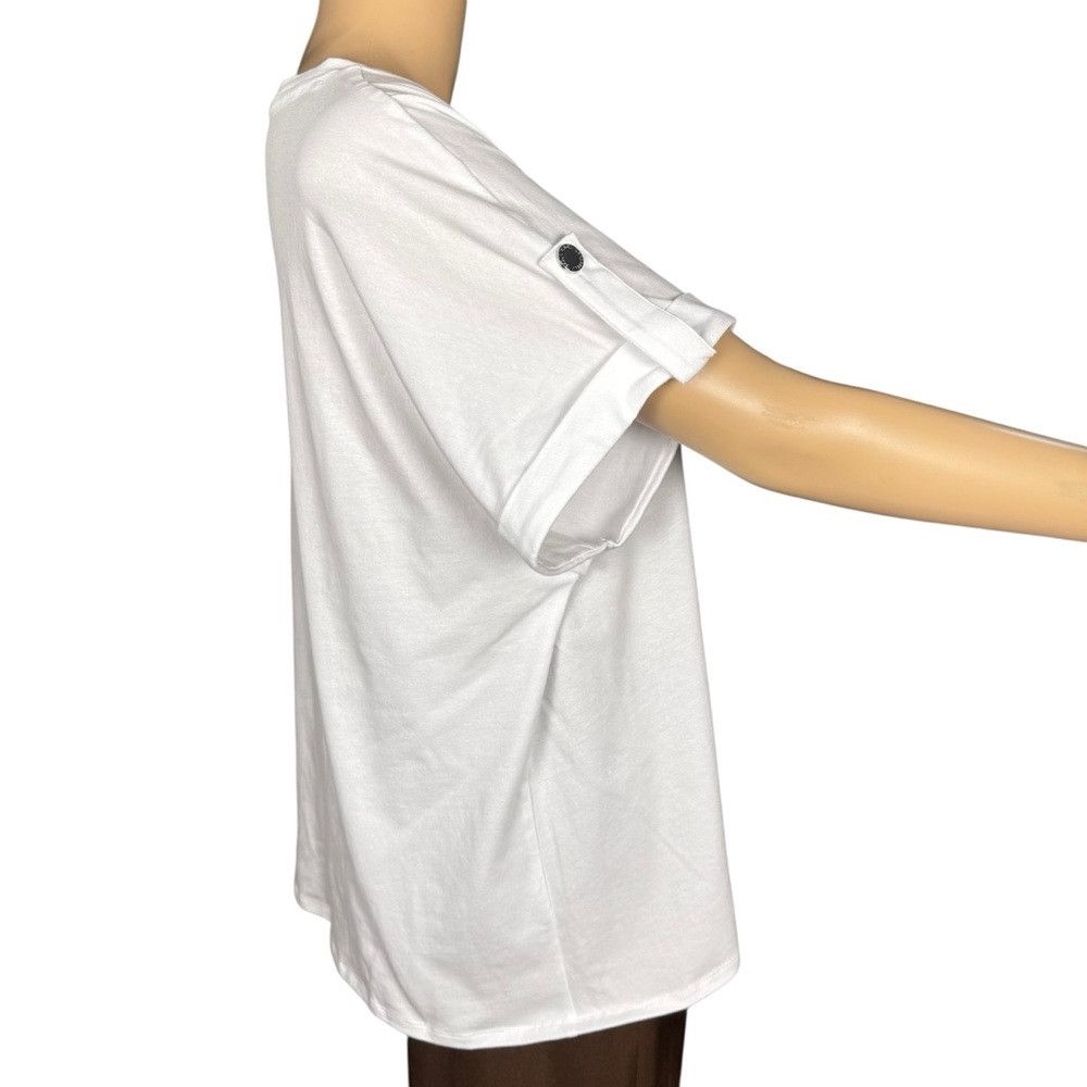 Karl Lagerfeld NWT New Karl Lagerfeld White Eiffel Tower Knot Front Tee Si Size L / US 10 / IT 46 - 3 Thumbnail