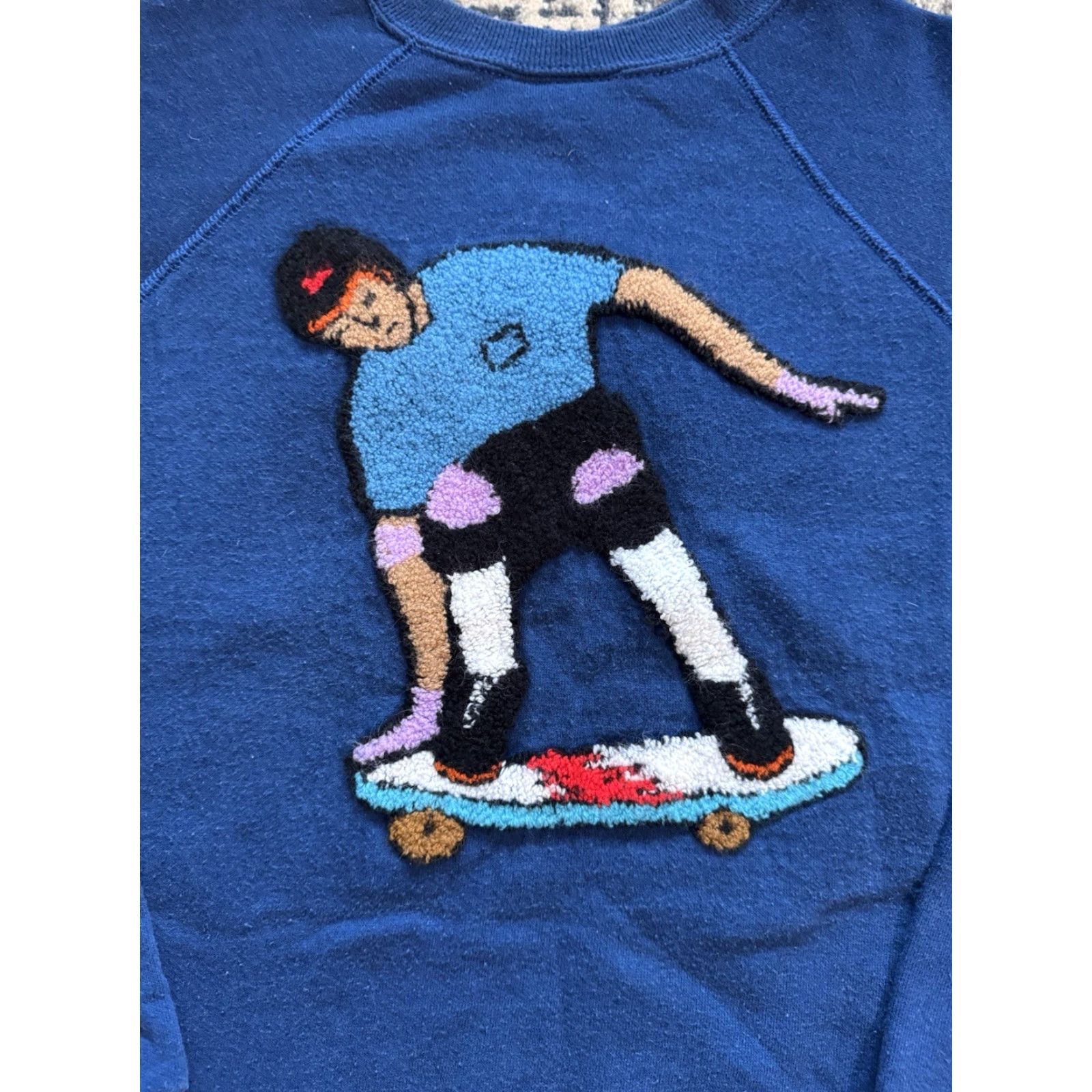 Vintage VINTAGE Bassett-Walker Sweatshirt L Graphic Print Long Sleeve Crew Neck Blue 80s Skate Punk Grunge Men’s Boys Size US L / EU 52-54 / 3 - 2 Thumbnail