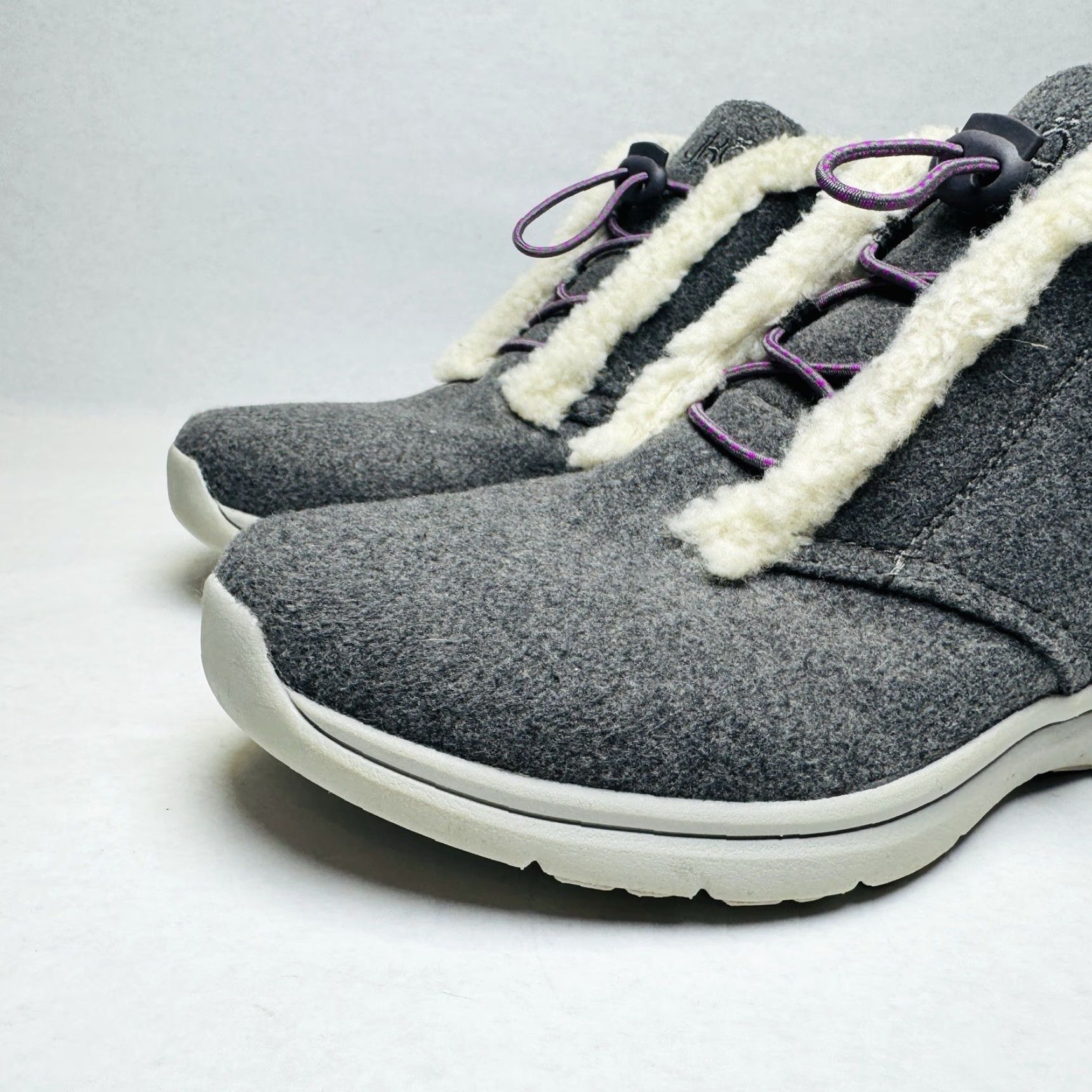 Vintage Ryka Everest Ankle Boots Womens Size 10 M Gray Faux Shearling Lined Lightweight Slip On Size US 10 / IT 40 - 3 Thumbnail
