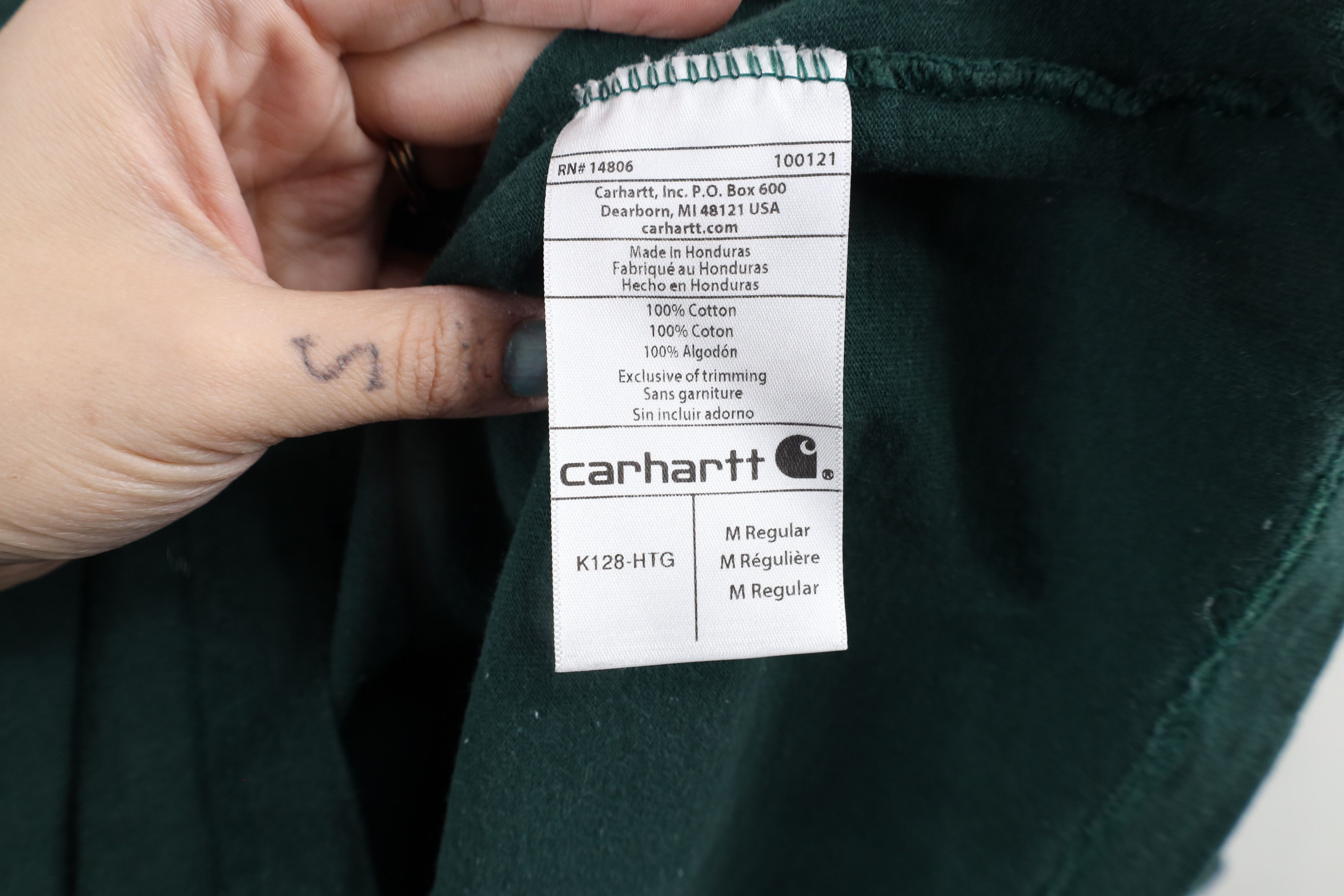 Carhartt × Vintage Vintage Carhartt Spell Out Long Sleeve Henley T-Shirt Green Size US M / EU 48-50 / 2 - 8 Thumbnail