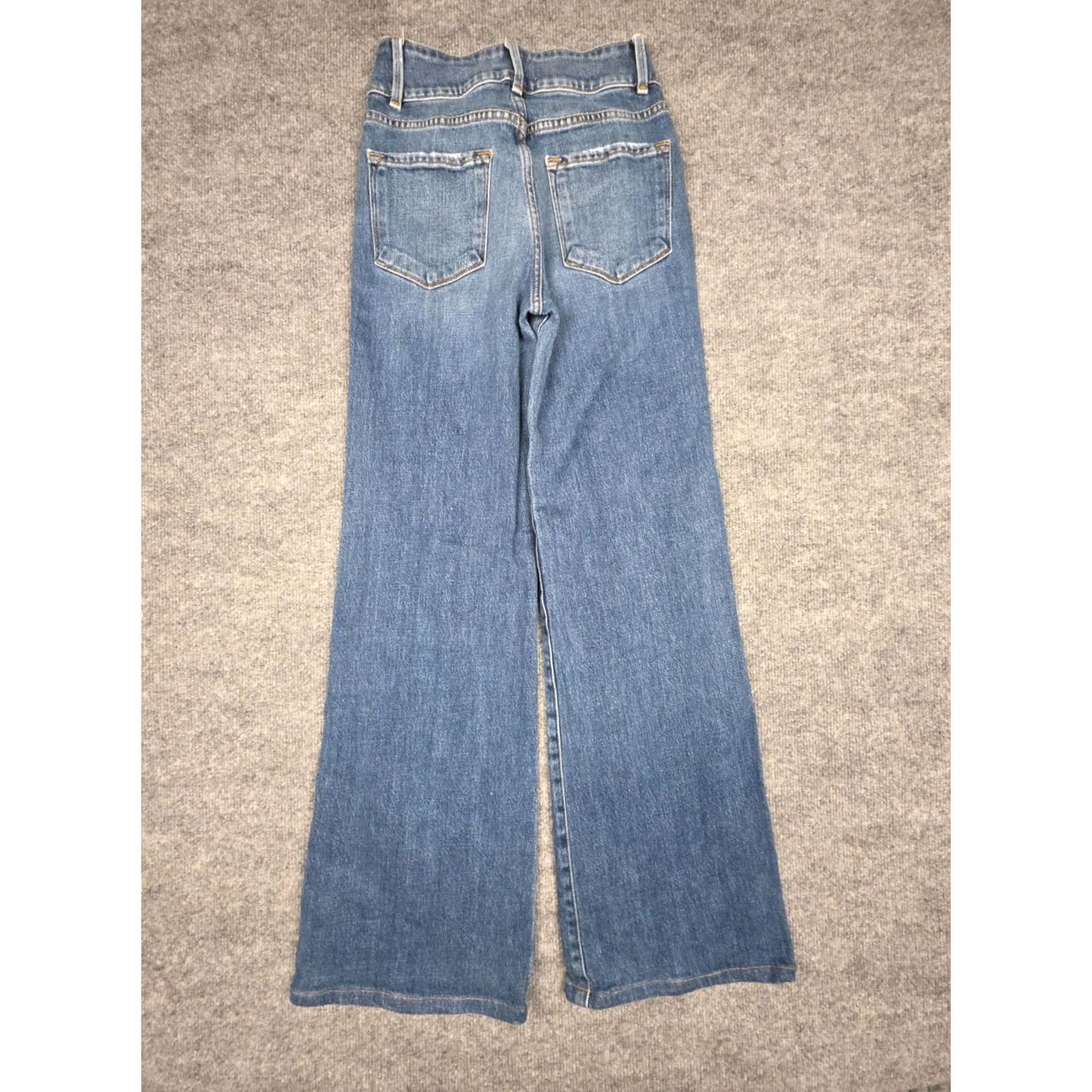 Frame GOOP x FRAME High-Rise Flare Jeans Women's 24 Blue Wide-Leg Stretch Jeans Regular Inseam 29"} Size 40" / US 18 - 2 Thumbnail