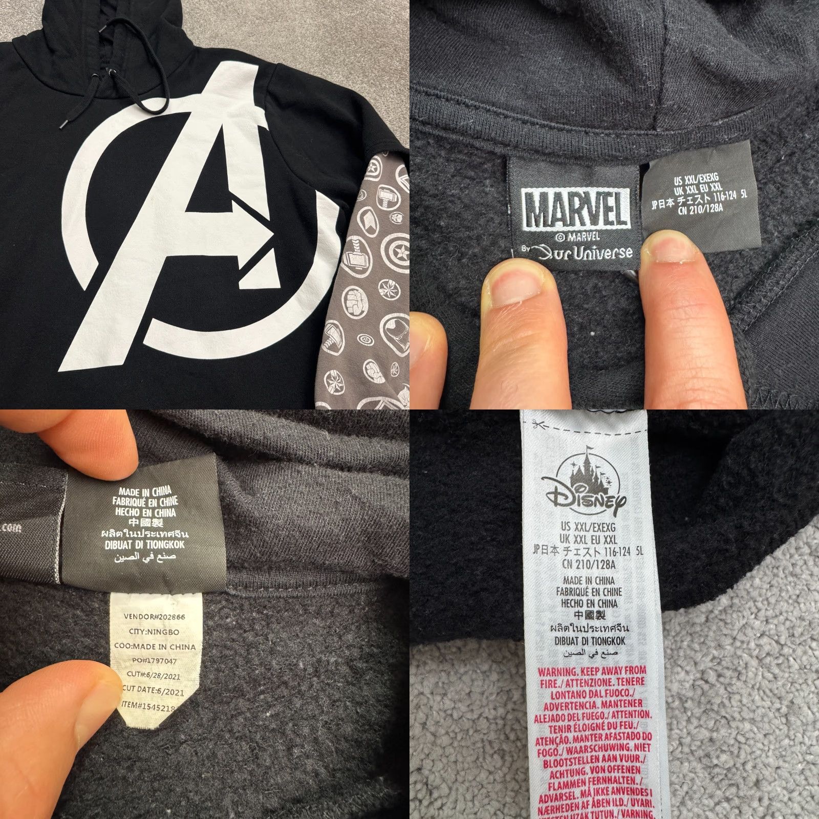 Vintage Marvel Graphic Hoodie Pullover Sweatshirt Mens XXL Black Size US XXL / EU 58 / 5 - 8 Thumbnail