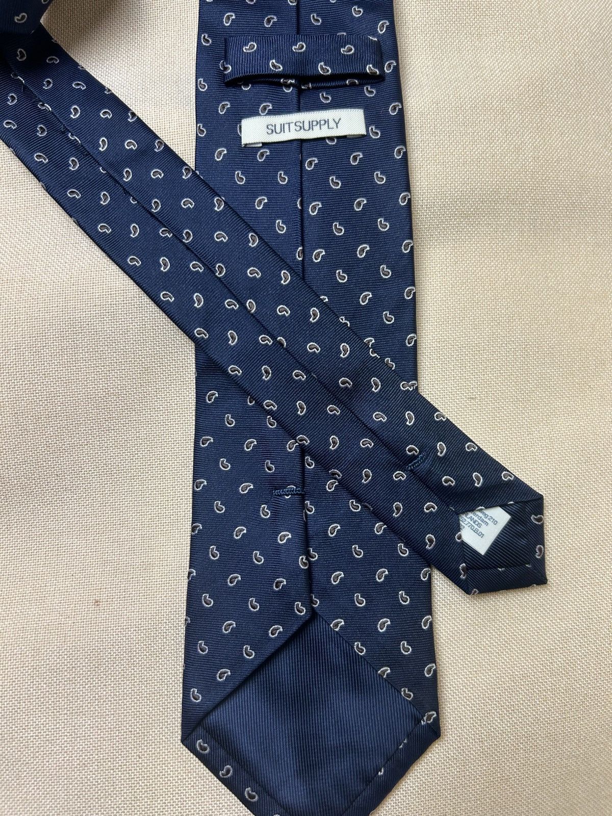 Suitsupply Suitsupply blue navy mini paisley Silk Mens Tie Size ONE SIZE - 3 Thumbnail