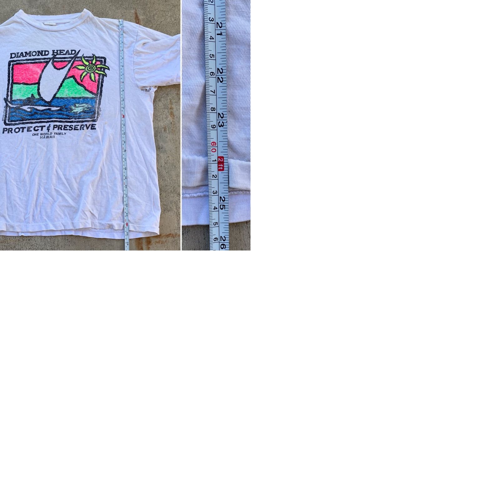 Vintage VINTAGE Diamond Head Protect & Preserve One World Family Hawaii T-Shirt Neon XL Size US XL / EU 56 / 4 - 9 Thumbnail