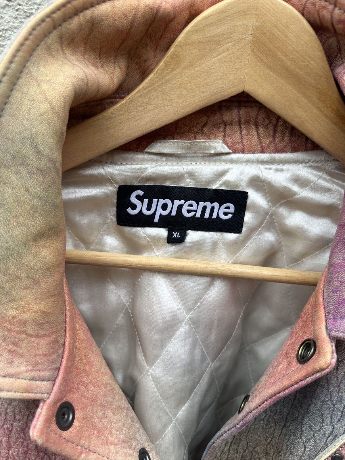Supreme Supreme Pebbled Leather Varsity Jacket Multicolor Size US XL / EU 56 / 4 - 3 Thumbnail