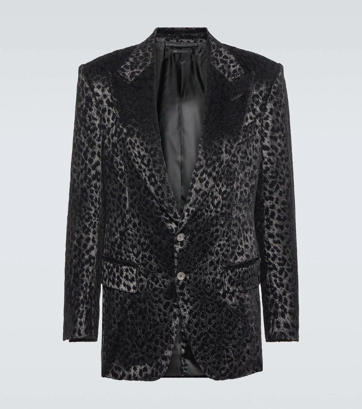 Tom Ford o1w1db10925 JLAP02 Leopard-print Velvet Blazer in Black Size US XL / EU 56 / 4 - 1 Preview